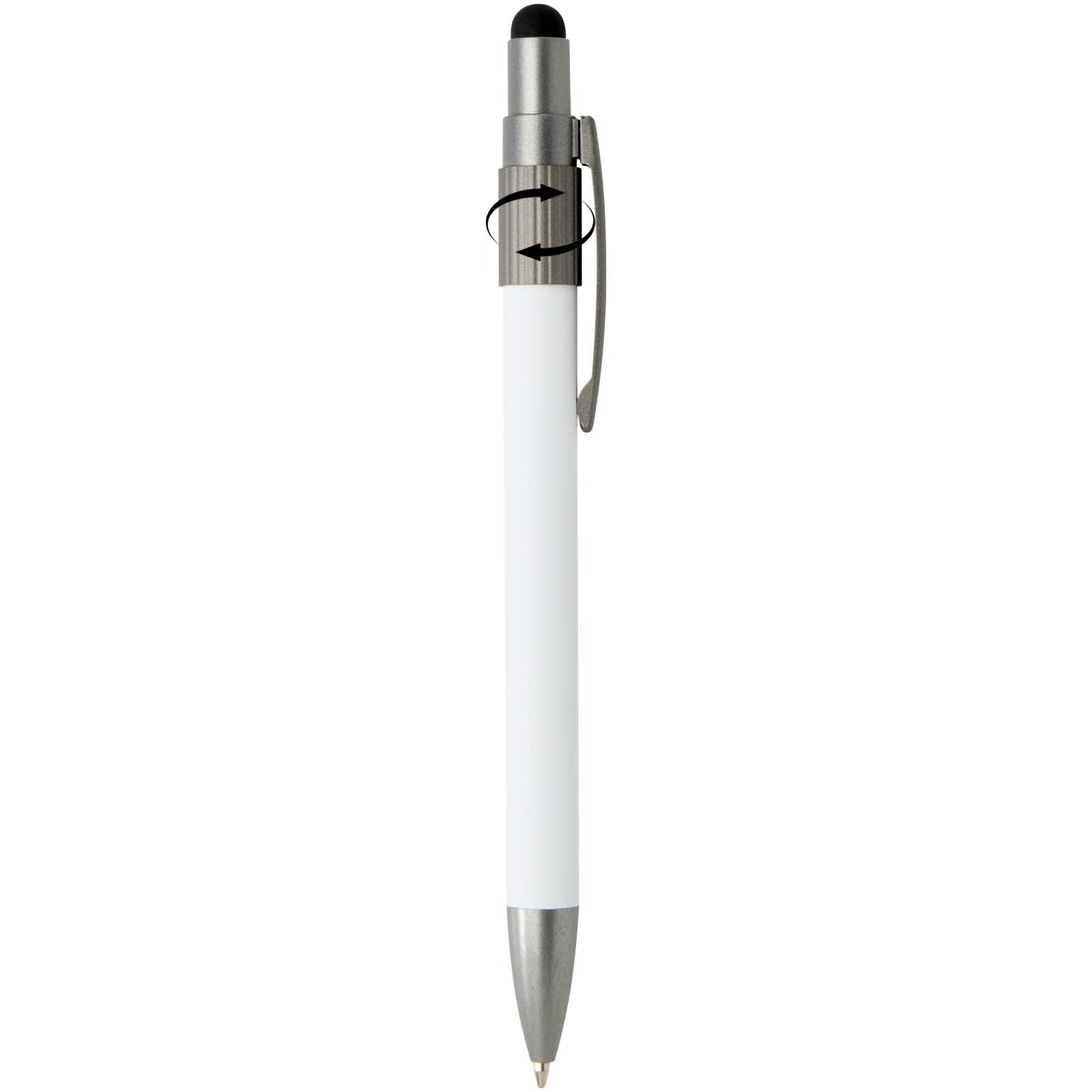 Rill RCS recycelter Kugelschreiber mit Stylus und Fidget Spinner (blaue Mine) weiss