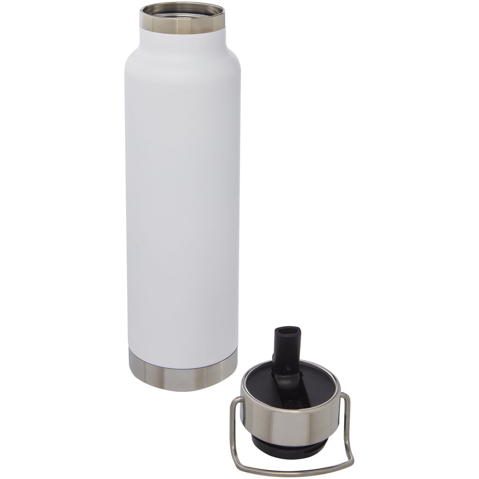 Thor 750 ml Kupfer-Vakuum Sportflasche mit Trinkhalm weiss