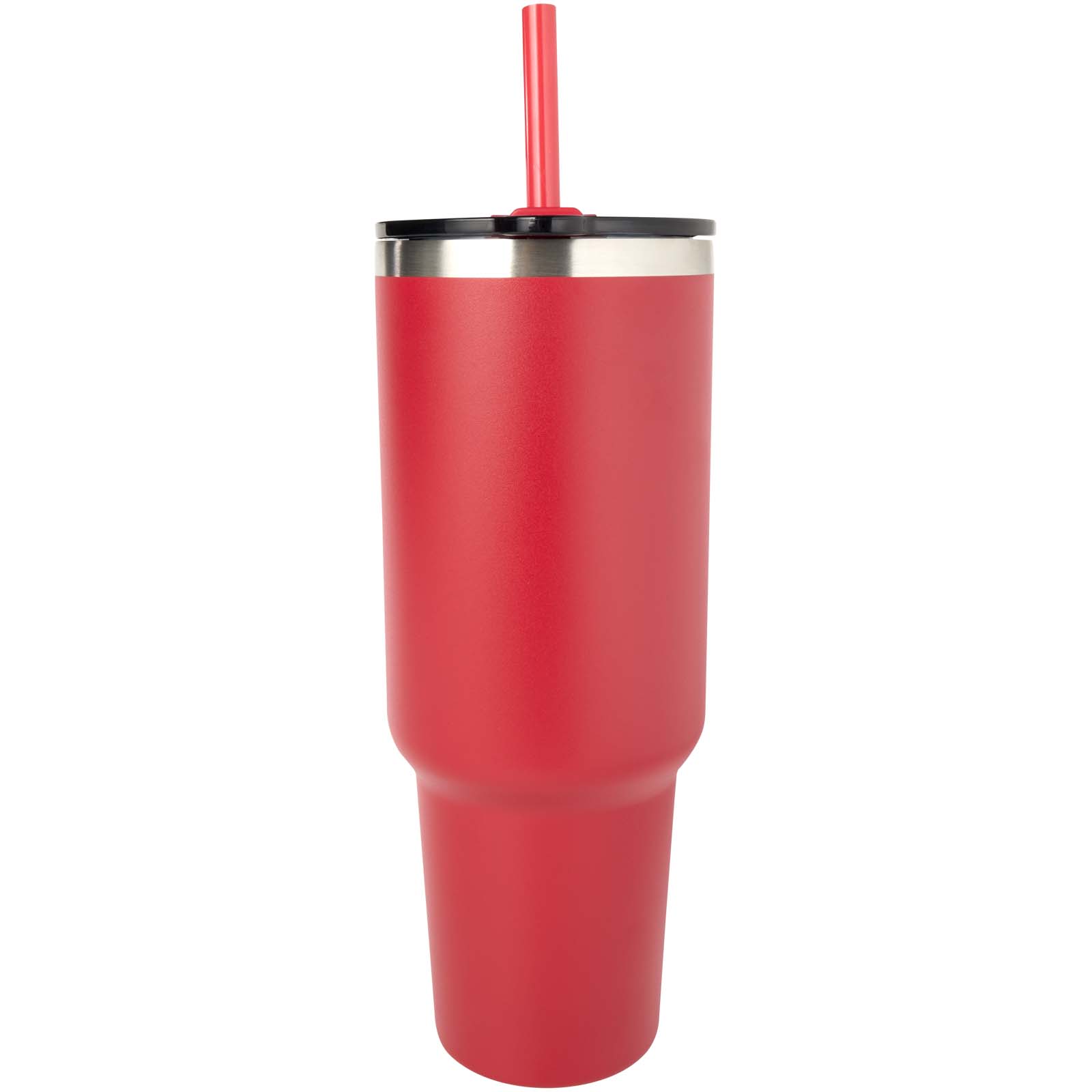 Sydney 1200 ml doppelwandiger RCS-zertifizierter Kupfer-Vakuum Isolierbecher mit Strohhalm rot