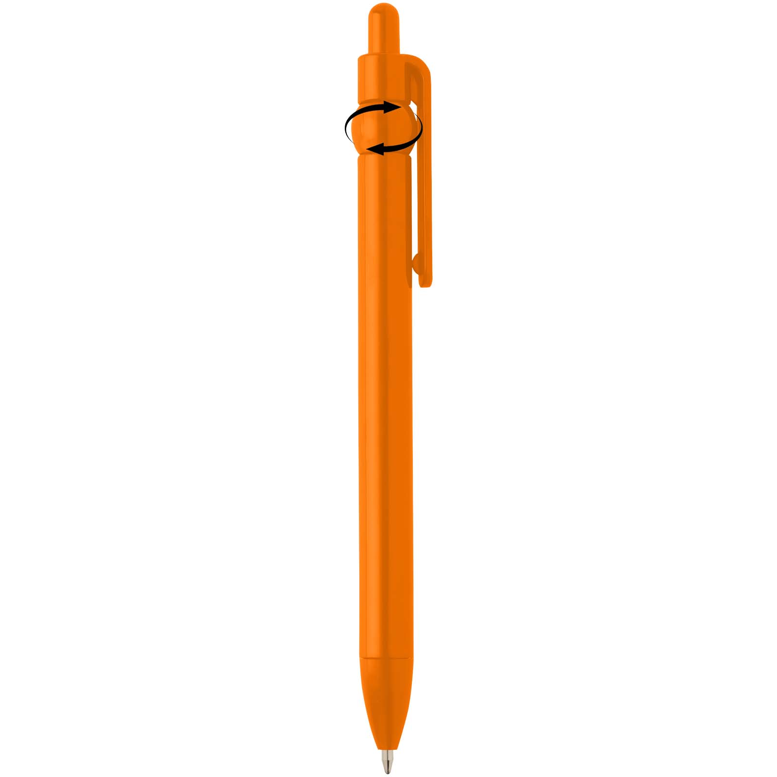 Fidget Kugelschreiber aus recyceltem Kunststoff (schwarze Mine) orange