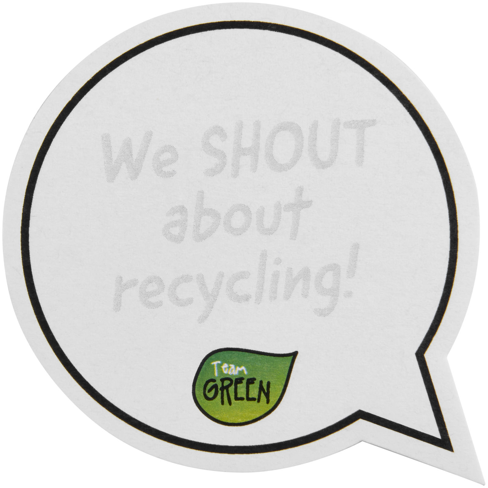 Sticky-Mate® sprechblasenförmige recycelte Haftnotizen weiss