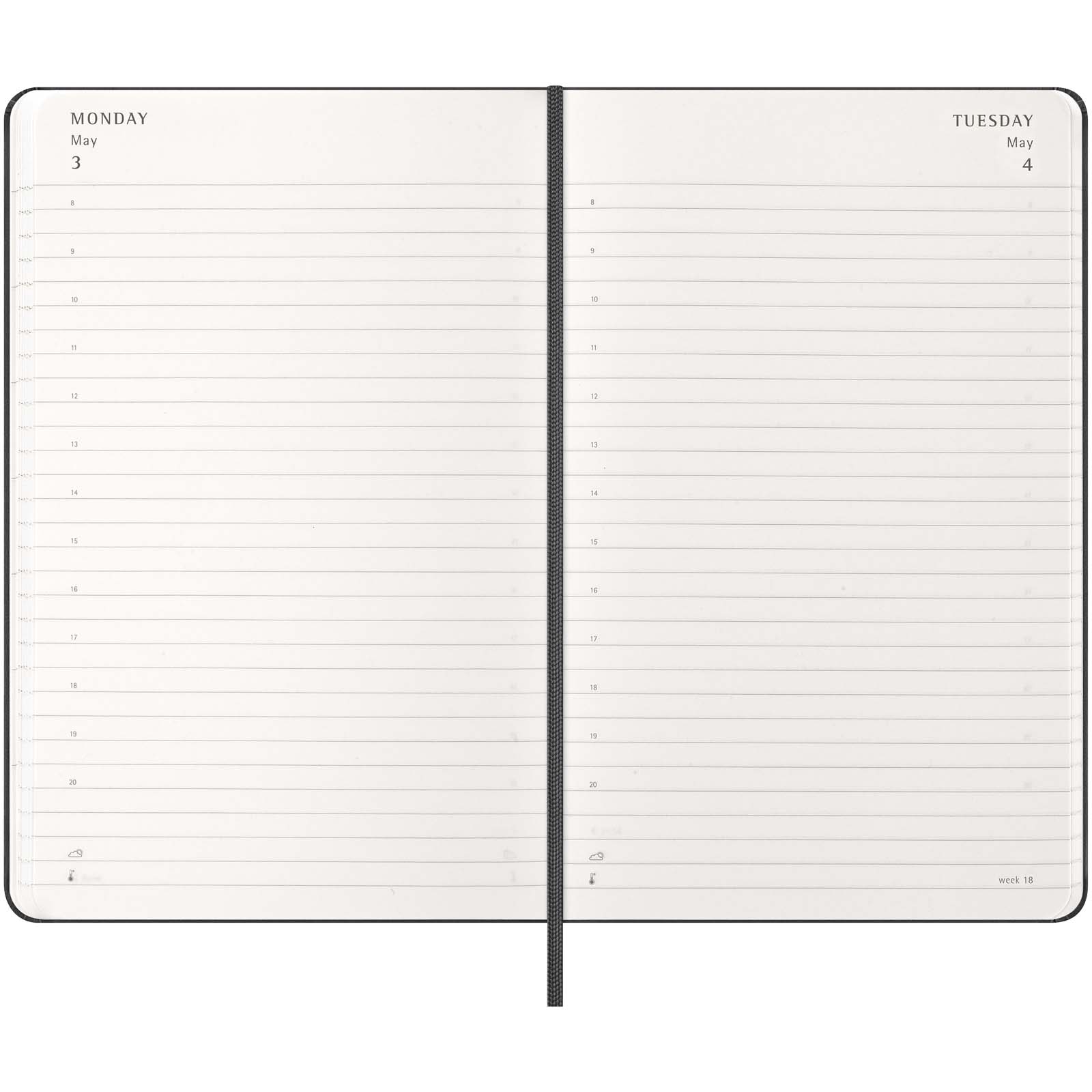 Moleskine Hardcover 12 Monate Tageskalender schwarz