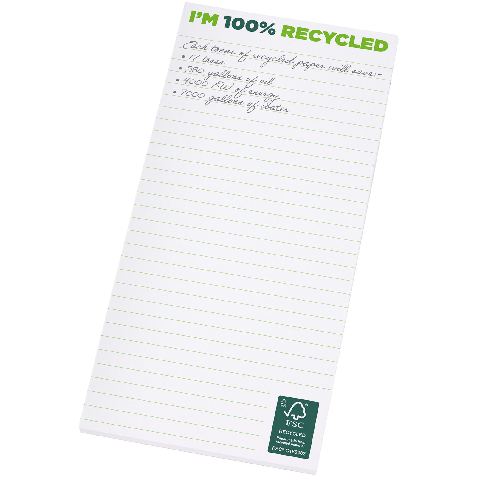 Desk-Mate® 1/3 A4 recyclelter Notizblock weiss