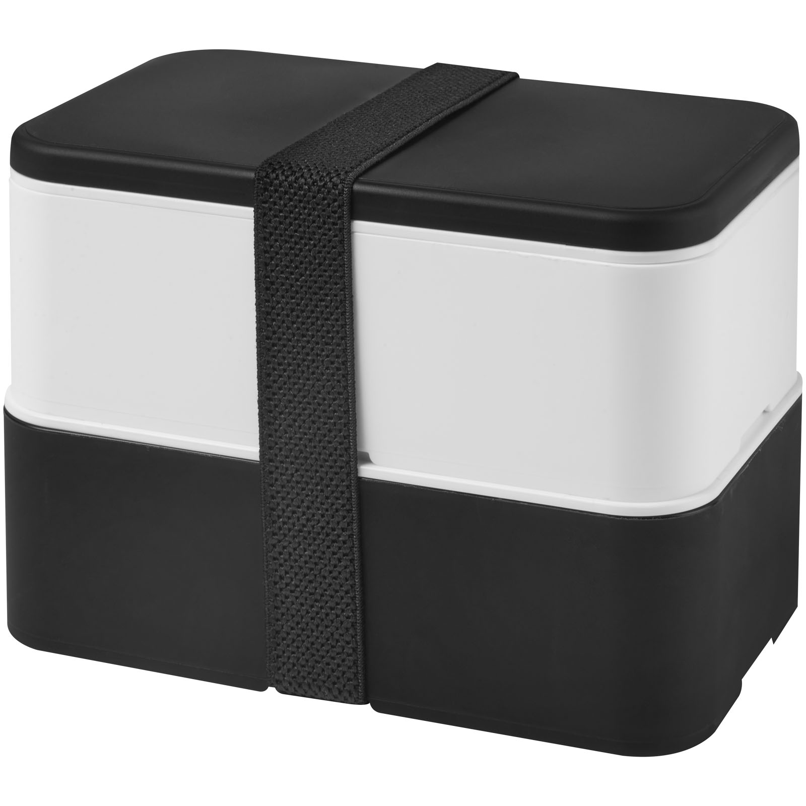 MIYO 700+700 ml Doppel-Lunchbox schwarz, weiss, schwarz