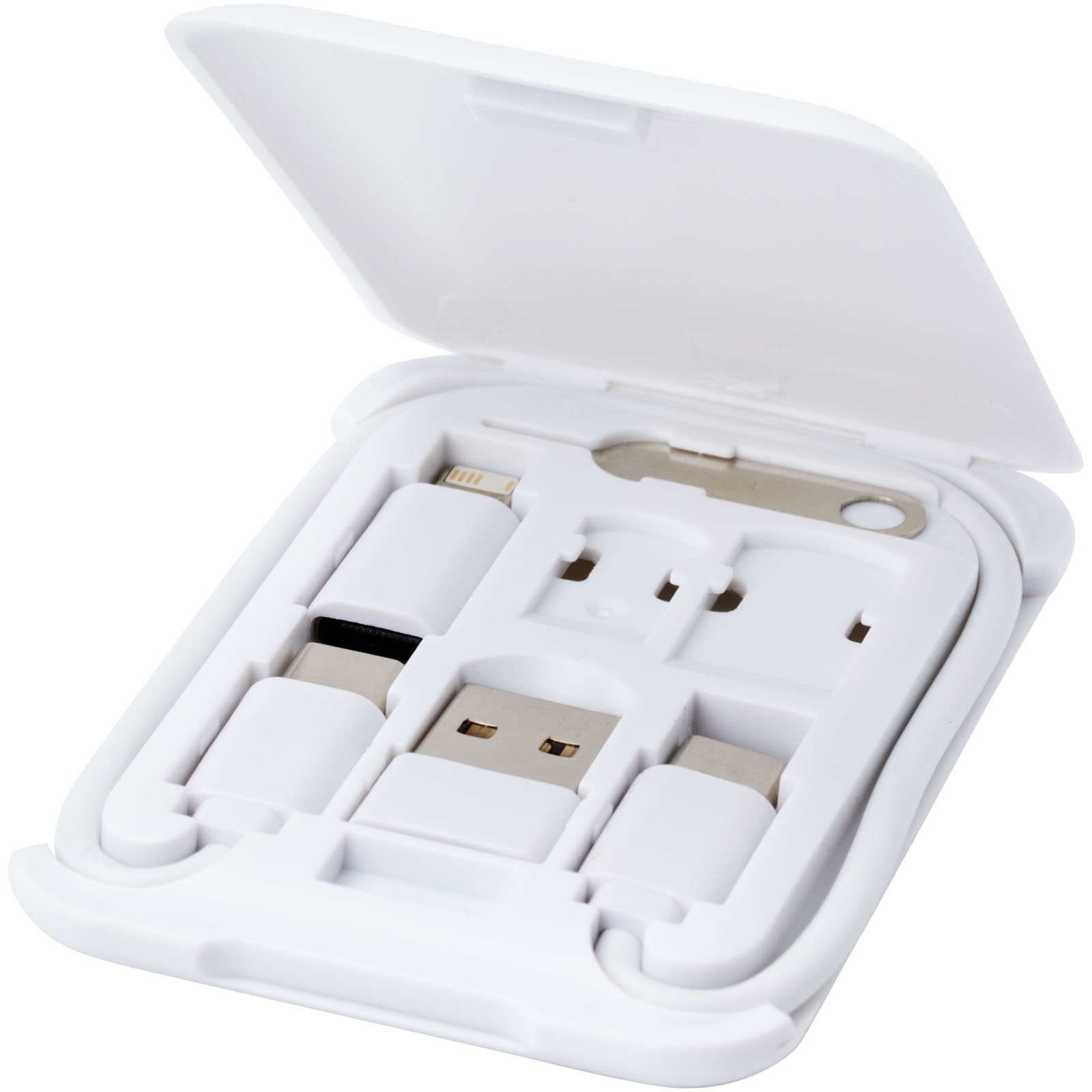 Savvy recyceltes modulares Ladekabel mit Telefonhalterung weiss