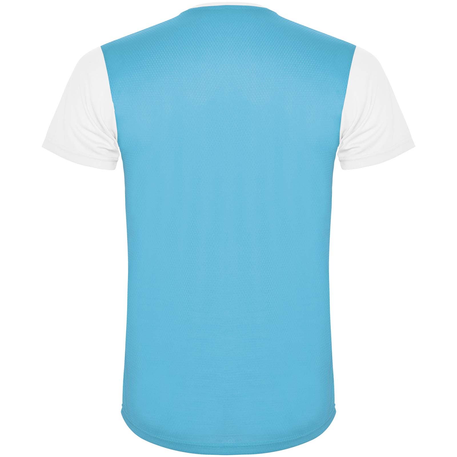 Detroit 130 g/m² T-Shirt Unisex aus recyceltem Material weiss, türkis