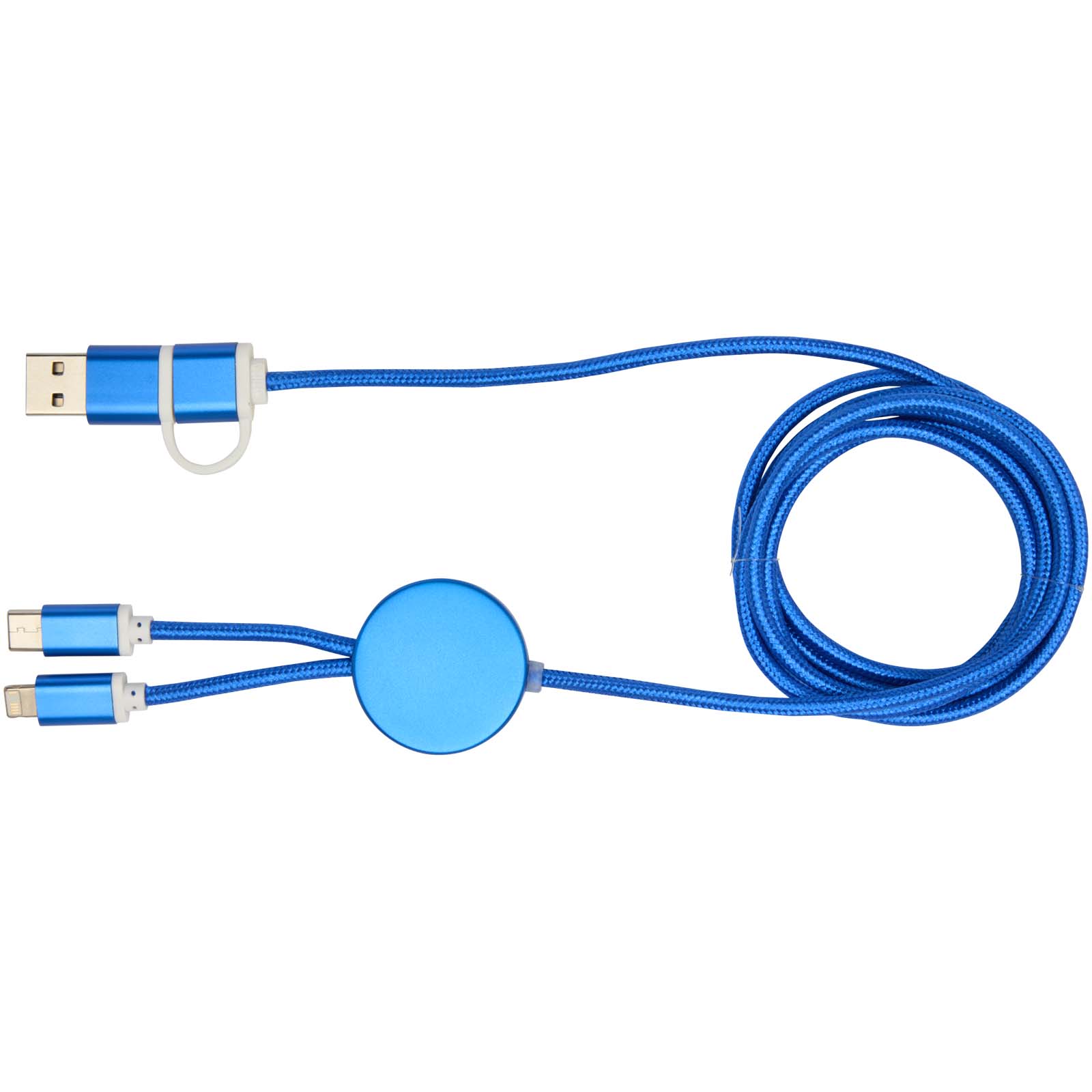 Alasia 150 cm 5-in-1 Kabel aus recyceltem Kunststoff für Datenübertragung und 27W Schnellladung royalblau
