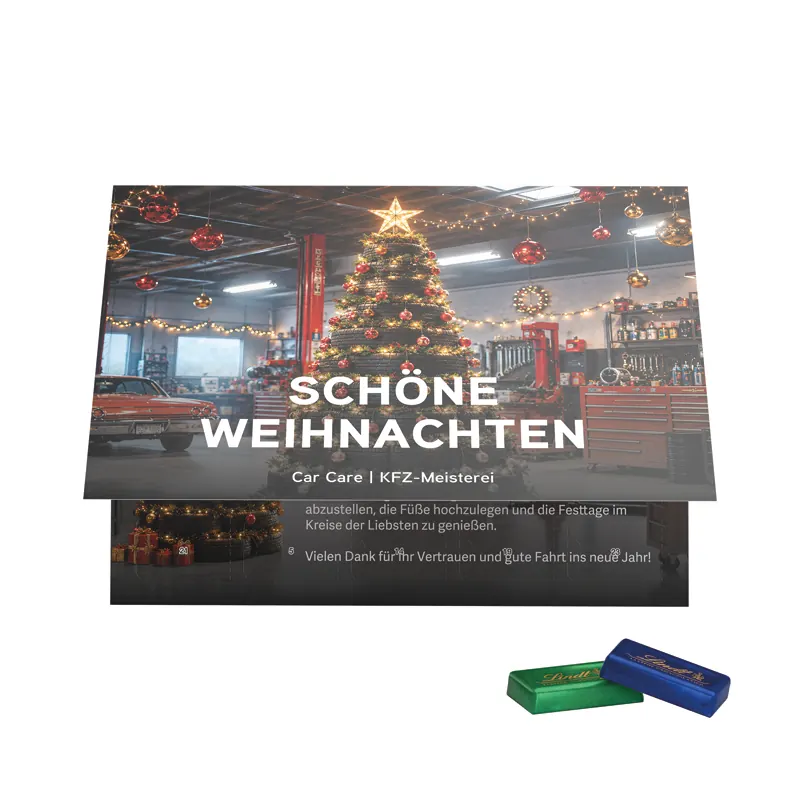Premium Tisch Adventskalender Flip Cover Querformat Schokotäfelchen