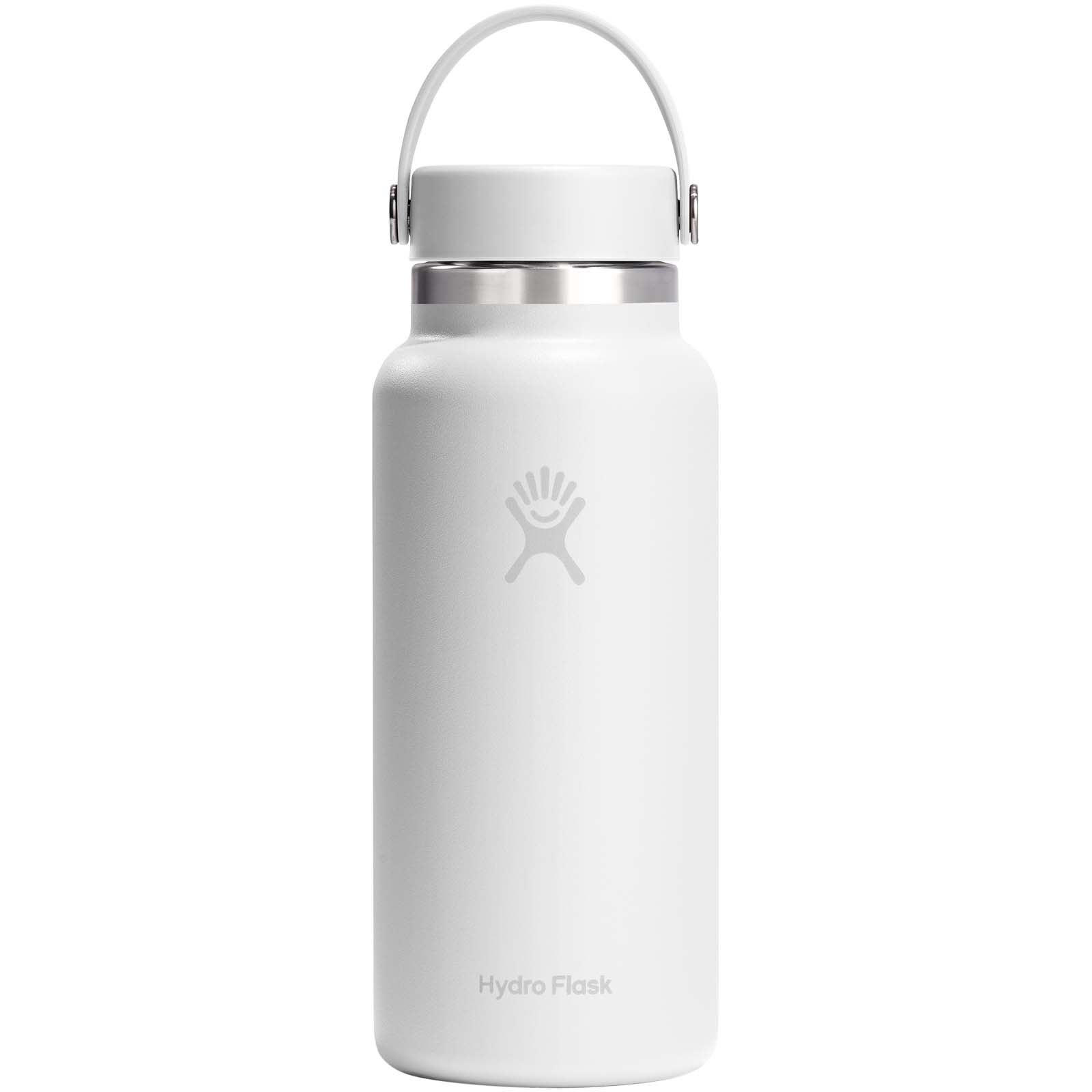 Hydro Flask Isolierte Edelstahl Trinkflasche mit breiter Öffnung 946 ml weiss