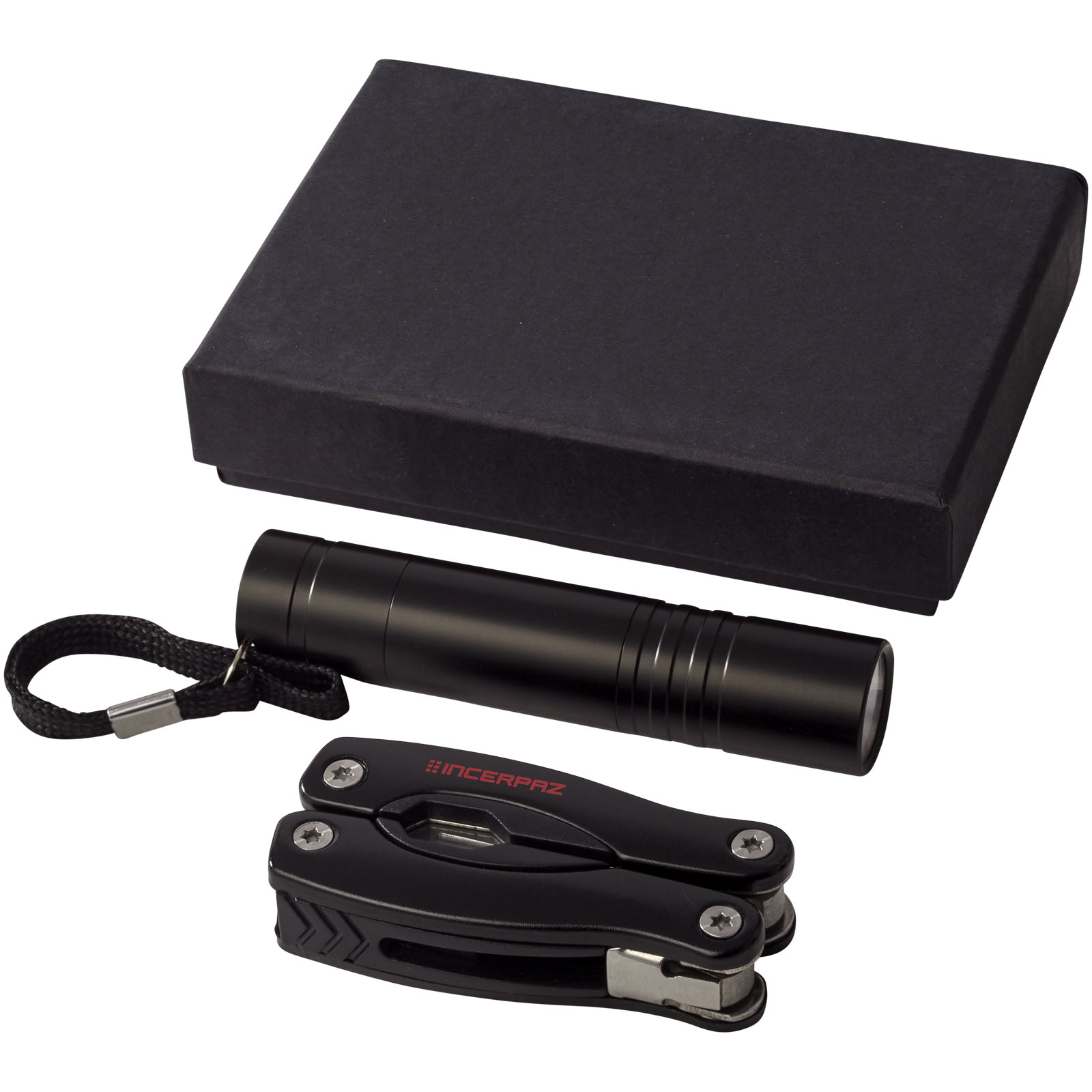 Scout Multifunktionswerkzeugs- und LED-Taschenlampen-Set schwarz