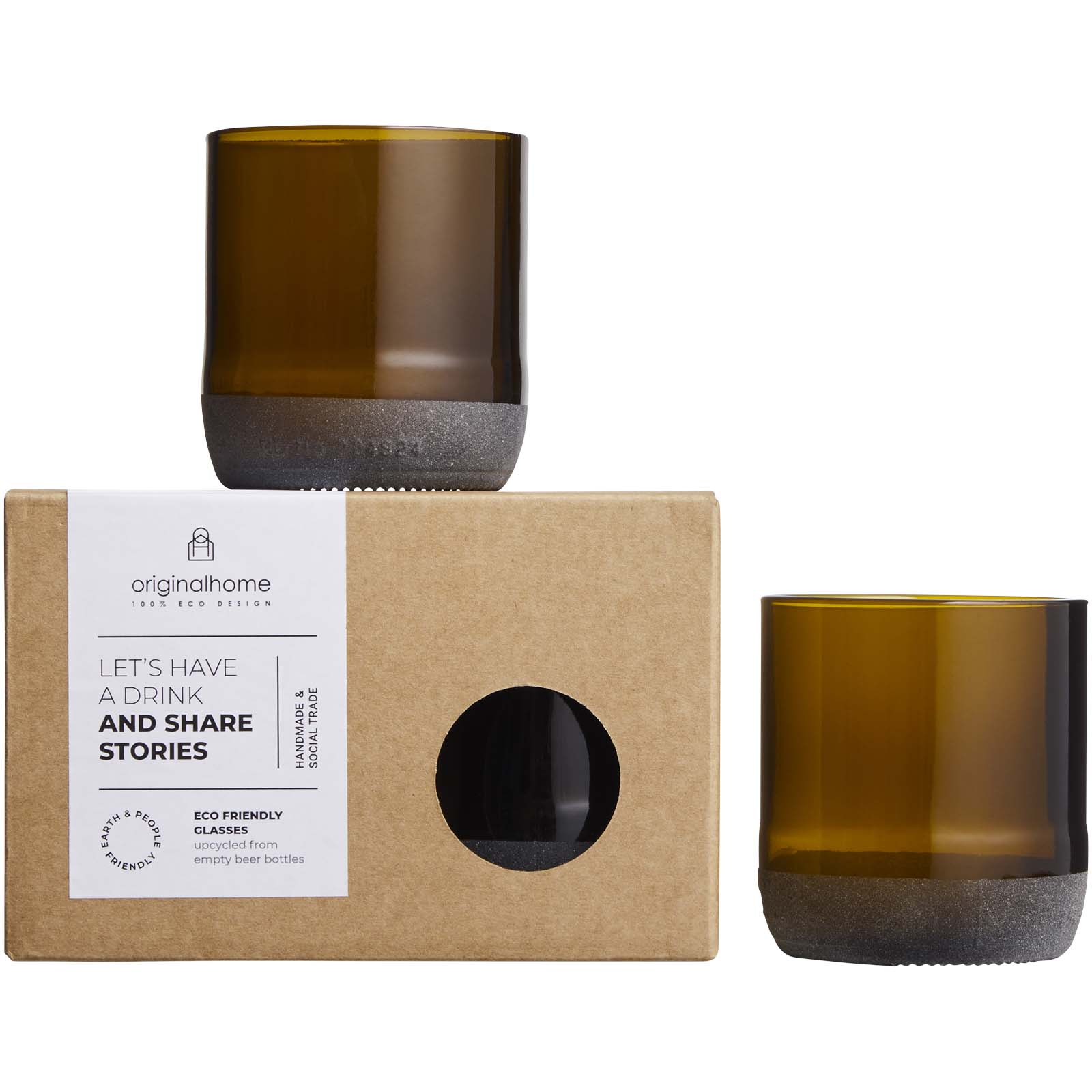 Originalhome 160 ml Trinkglas Set braun