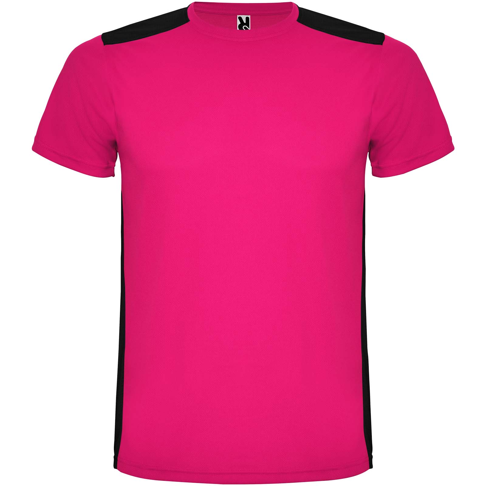 Detroit 130 g/m² Sport T-Shirt für Kinder fuchsia, schwarz