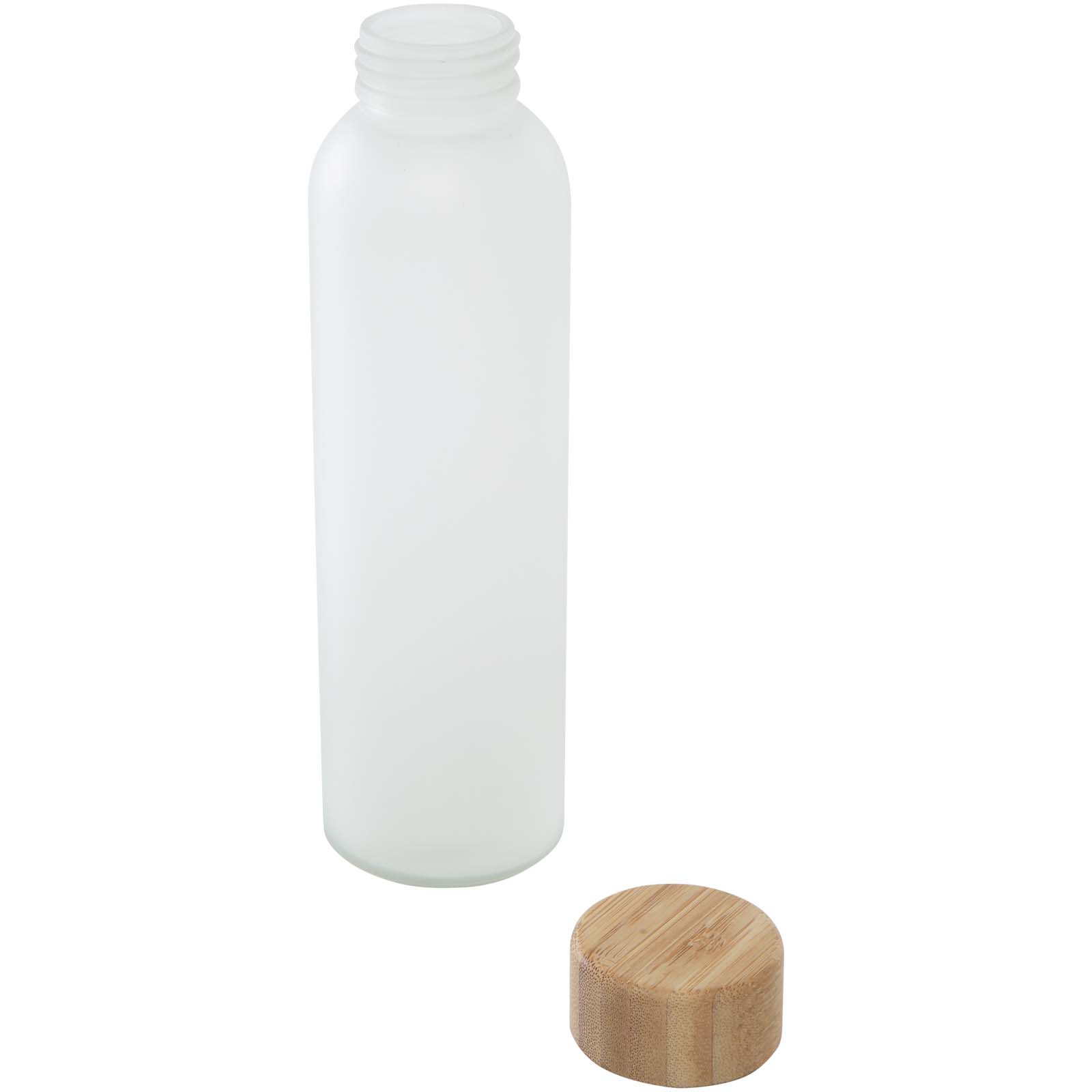 Lume 500 ml Flasche aus mattiertem Kalknatronglas mit Bambusdeckel weiss