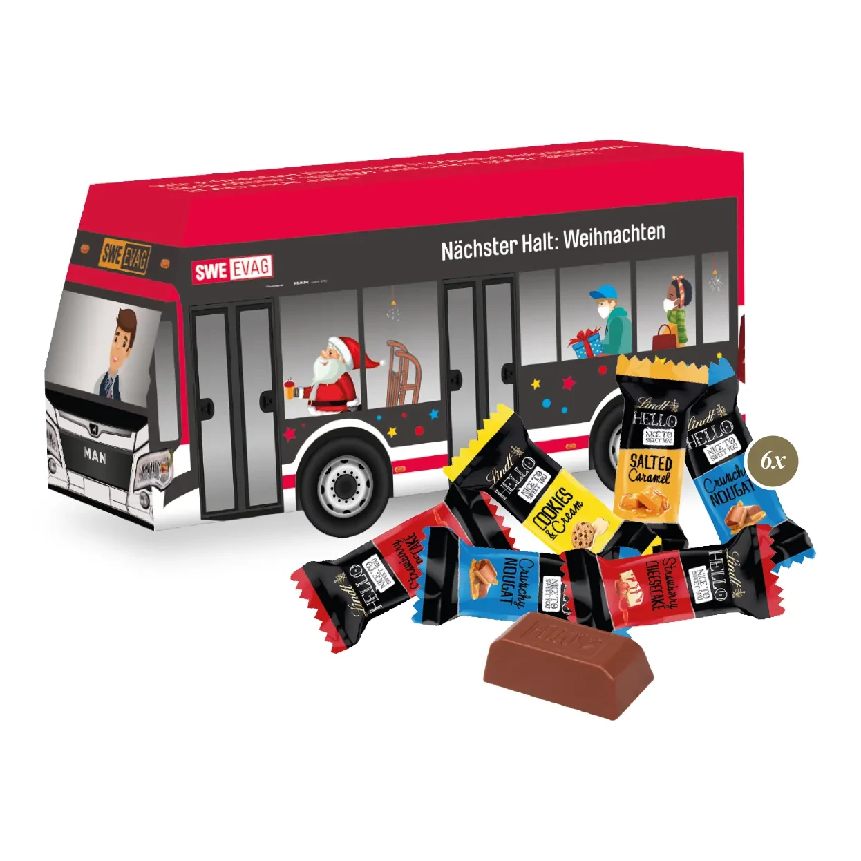 3D Präsent "Bus" mit Lindt HELLO