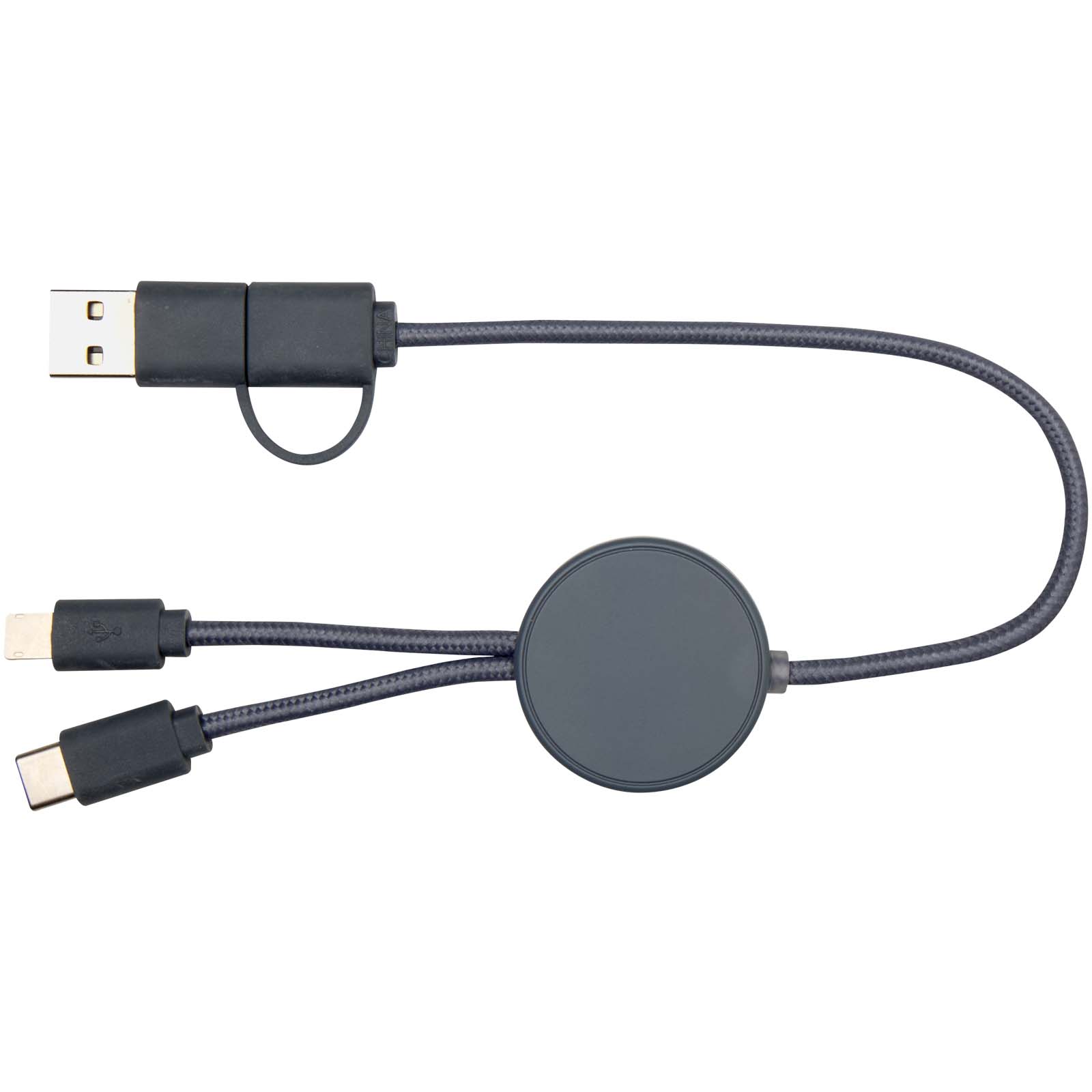 Citala 30 cm 5-in-1 Kabel aus recyceltem Kunststoff für Datenübertragung und 27W Schnellladung hale blau