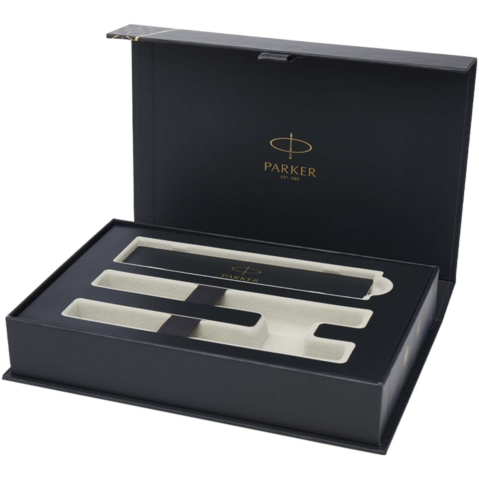 Parker IM Essentials Rollerball und Kugelschreiber Set – silber schwarz