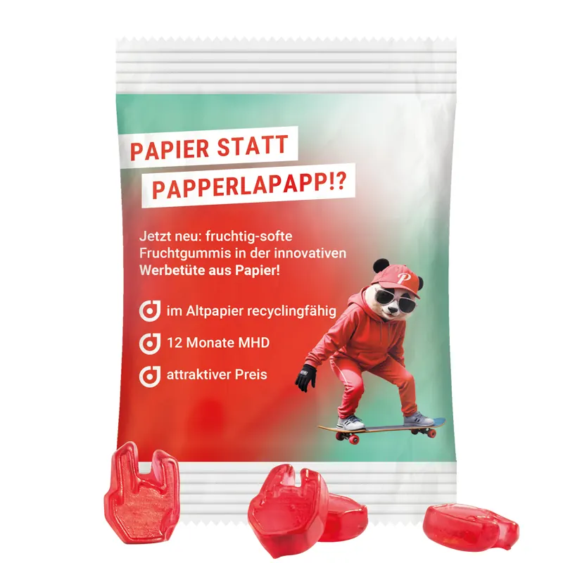 Minitüte Sonderform, 15 g, Folie kompostierbar, Trolli Fruchtgummi