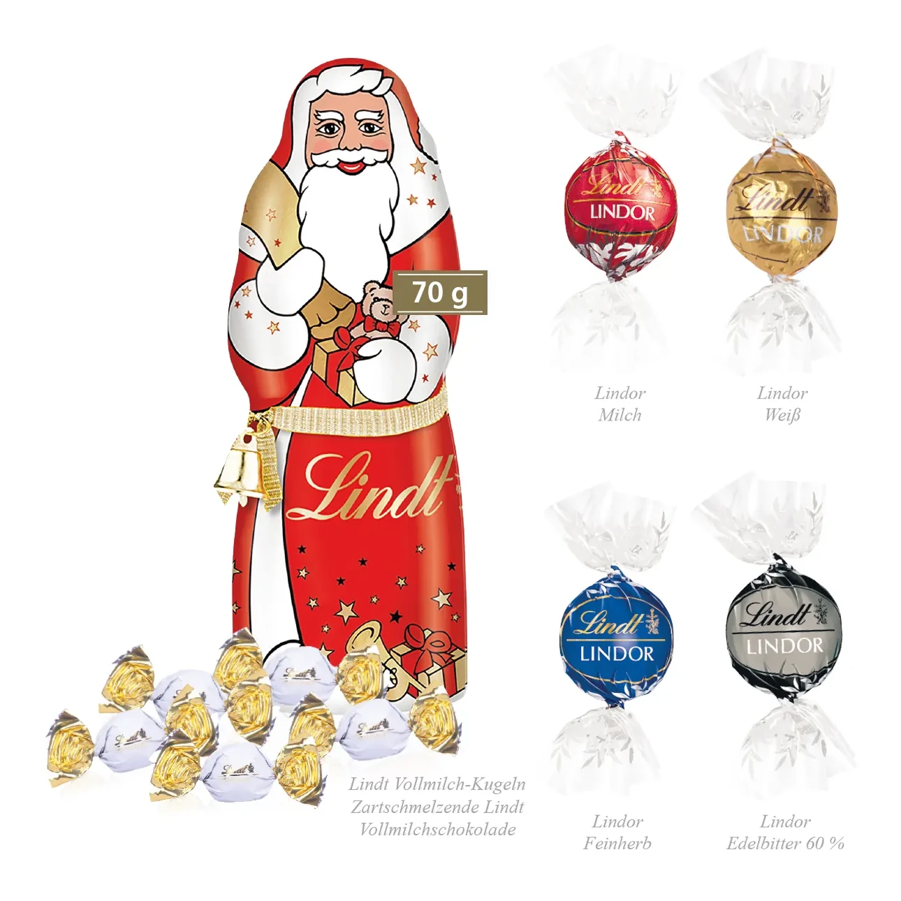 Premium-Präsent mit Lindt Weihnachtsmann „Maxi“