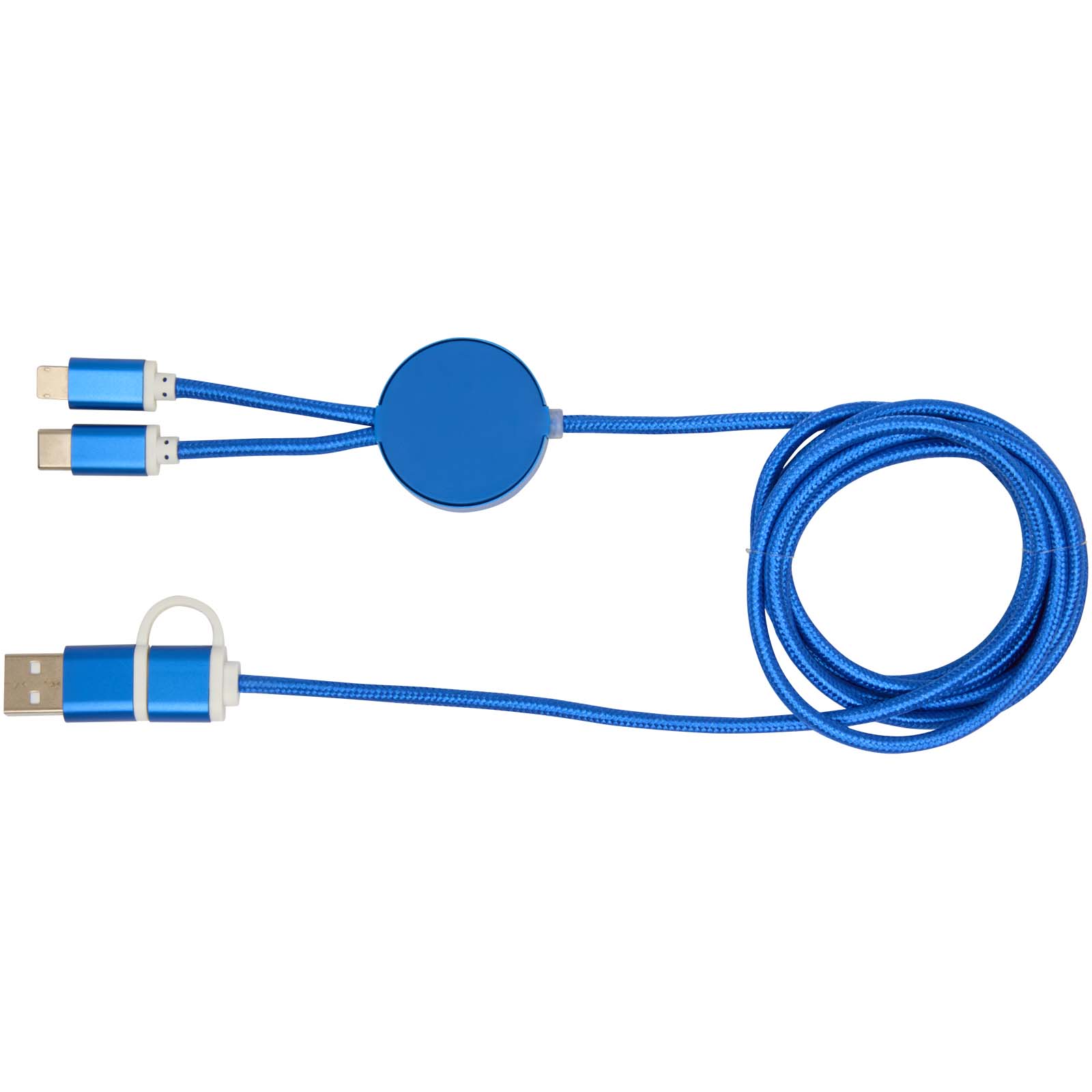 Alasia 150 cm 5-in-1 Kabel aus recyceltem Kunststoff für Datenübertragung und 27W Schnellladung royalblau