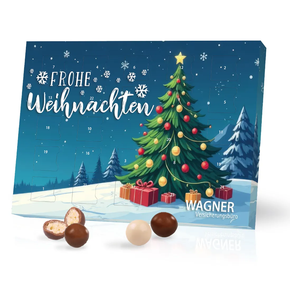Tisch-Adventskalender mit Brandt Knusperkugeln