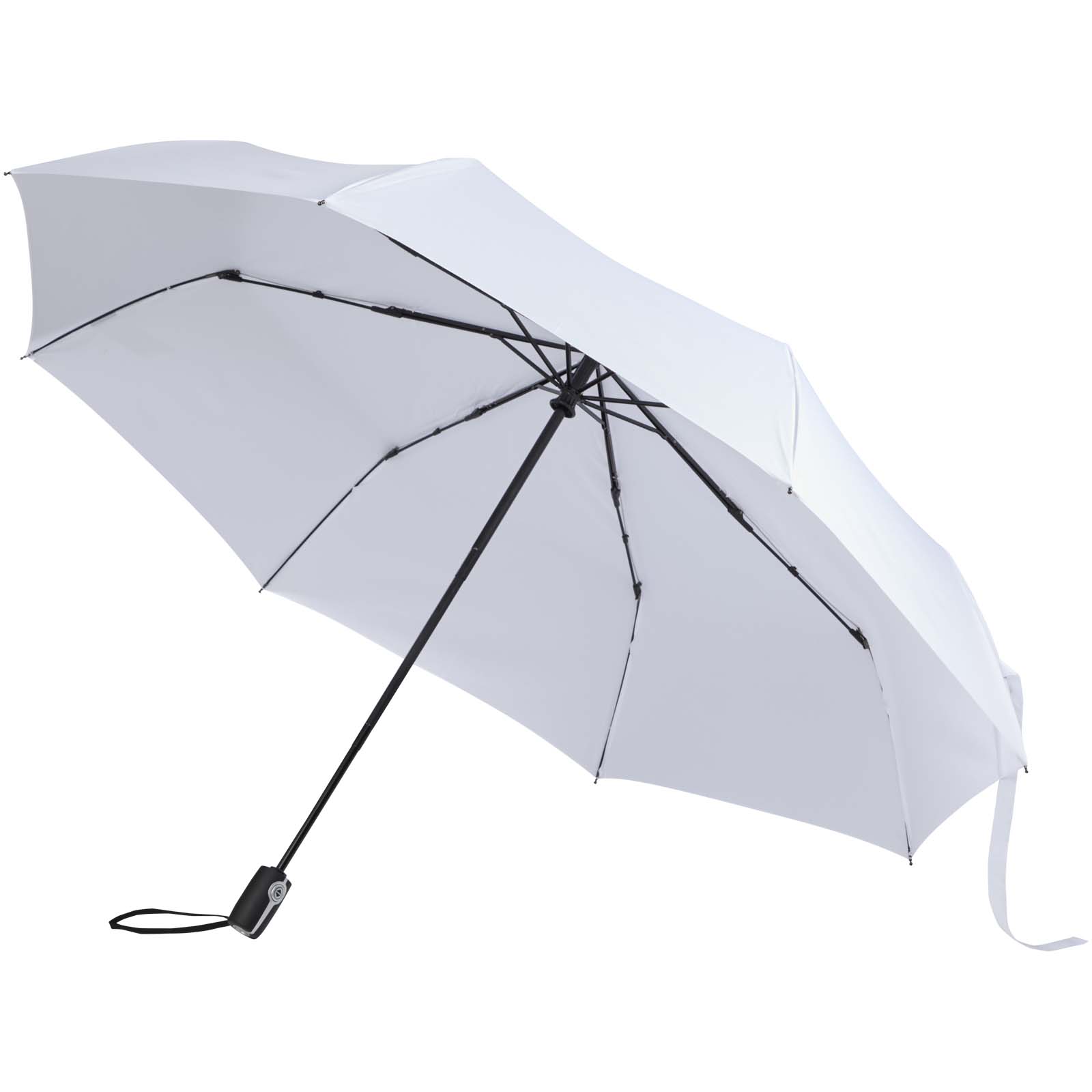 Gale 27" faltbarer RPET-Regenschirm mit automatischer Öffnungs- und Schließfunktion weiss