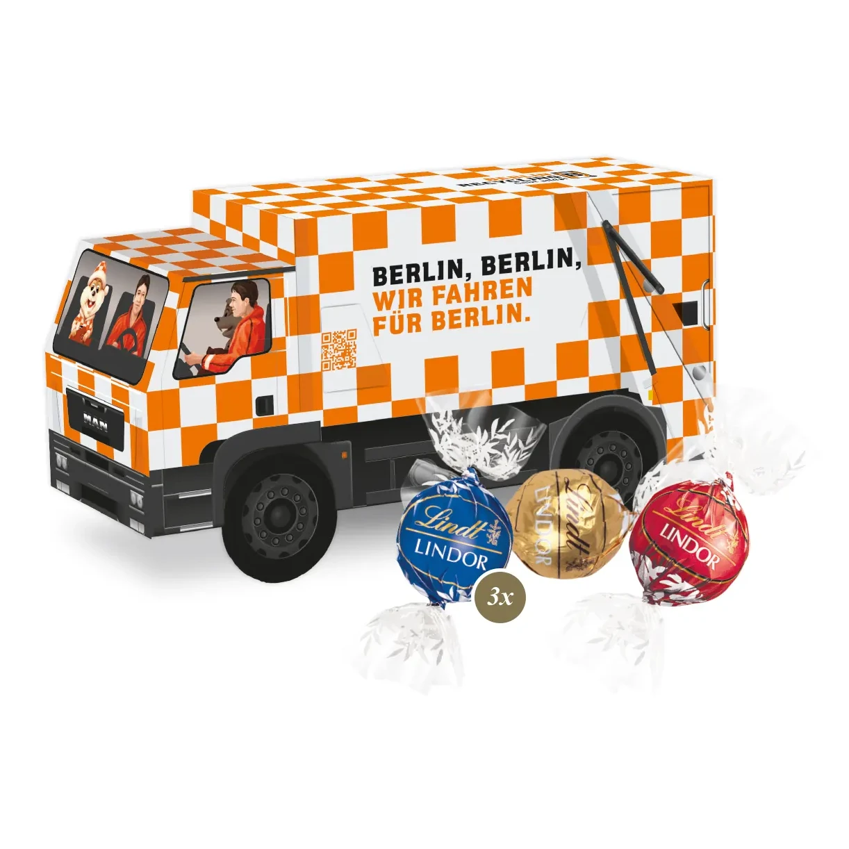 3D Präsent "LKW" mit Lindor Pralinés