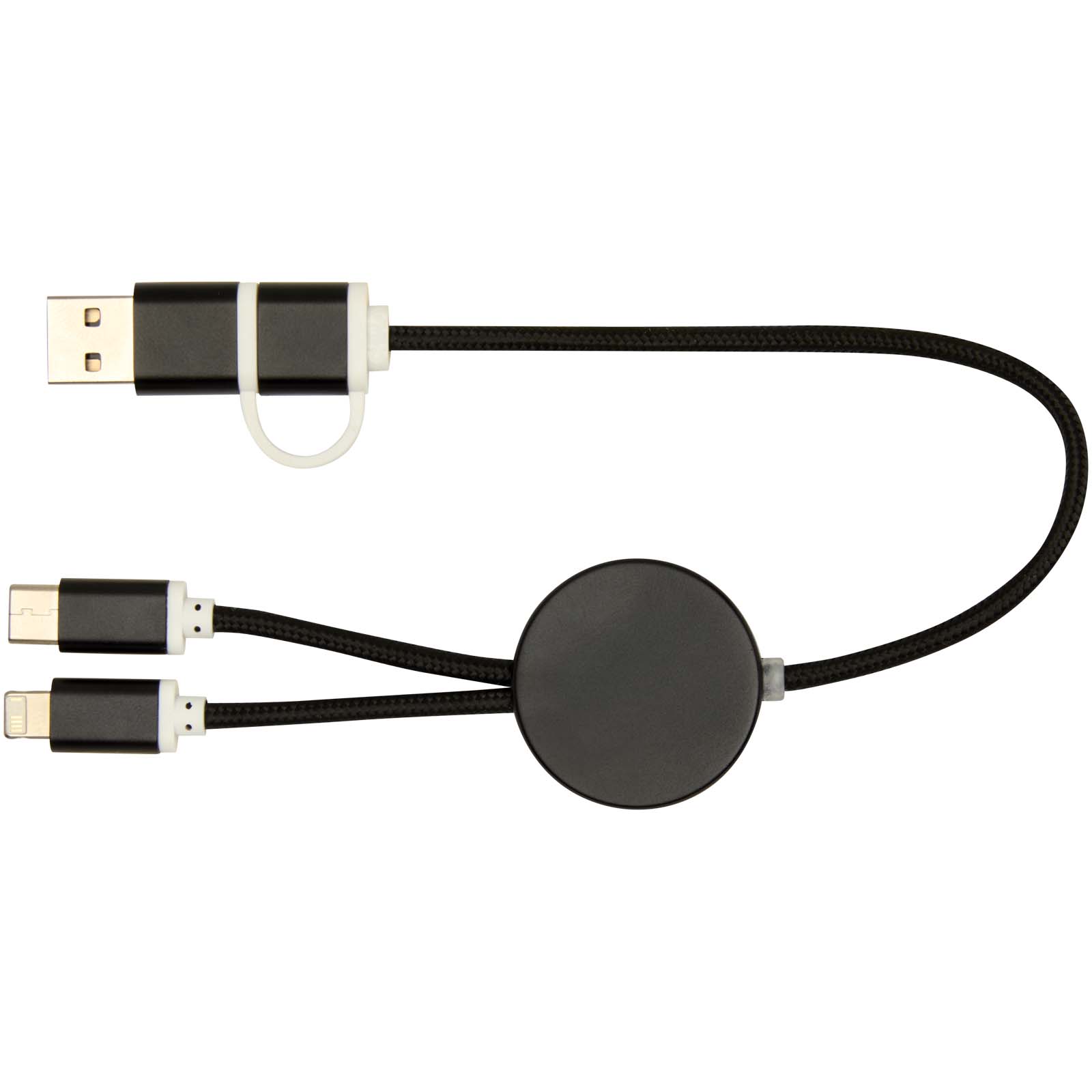 Alasia 30 cm 5-in-1 Kabel aus recyceltem Kunststoff für Datenübertragung und 27W Schnellladung schwarz
