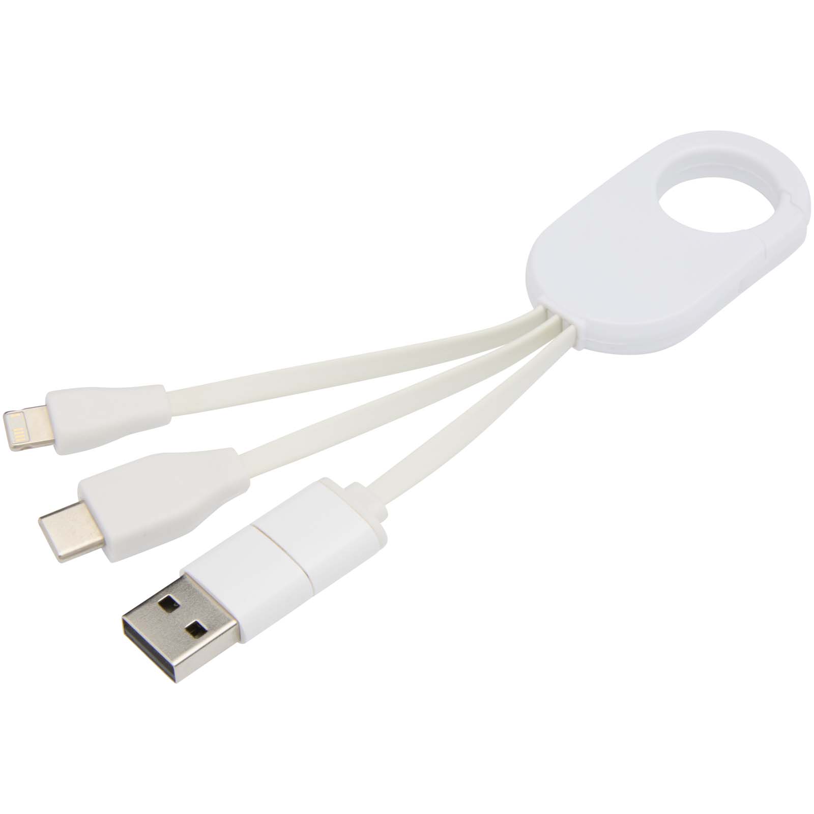 Troop 4-in-1 Ladekabel aus recyceltem Kunststoff weiss