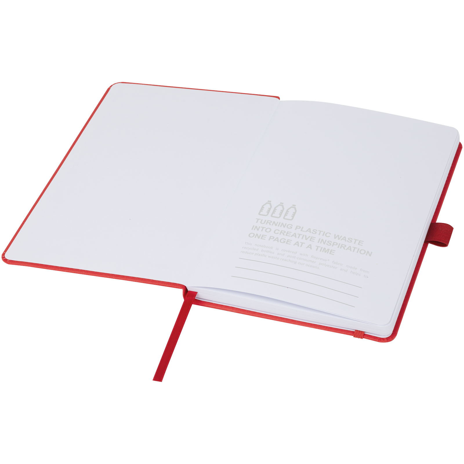 Thalaasa Hardcover Notizbuch aus Ozean Kunststoff rot