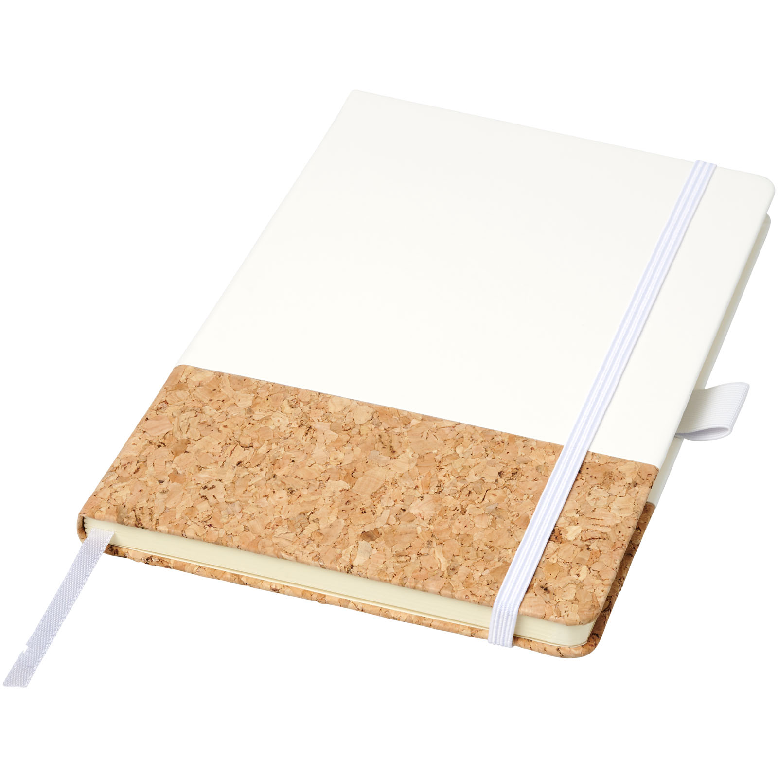 Evora A5 Notizbuch Thermo PU mit Kork weiss