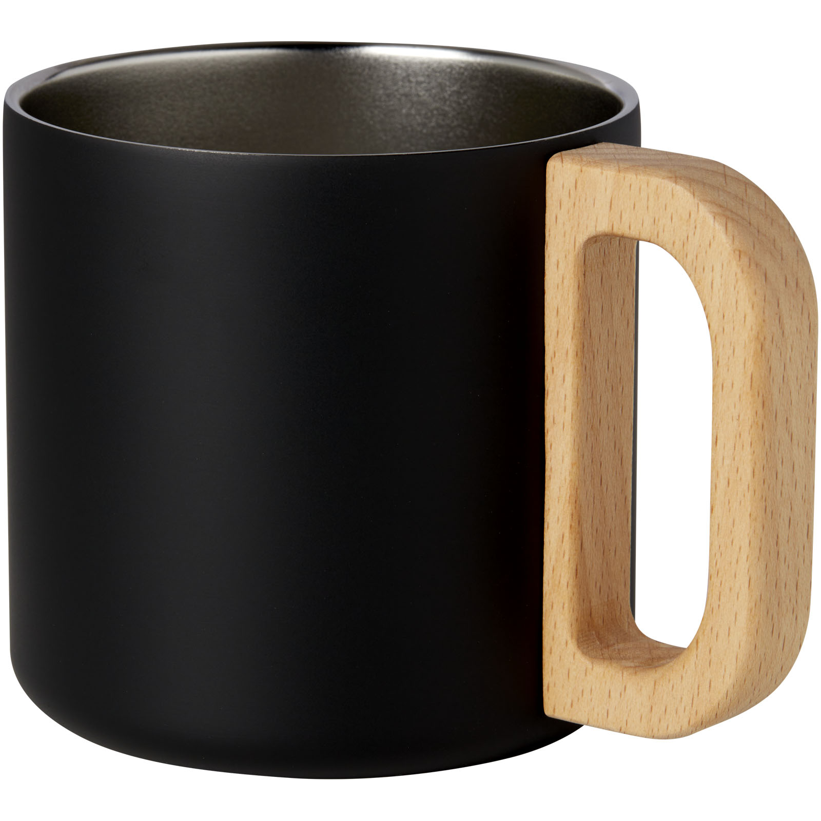 Bjorn RCS-zertifizierter Becher aus recyceltem Edelstahl mit Kupfer-Vakuumisolierung, 360 ml schwarz
