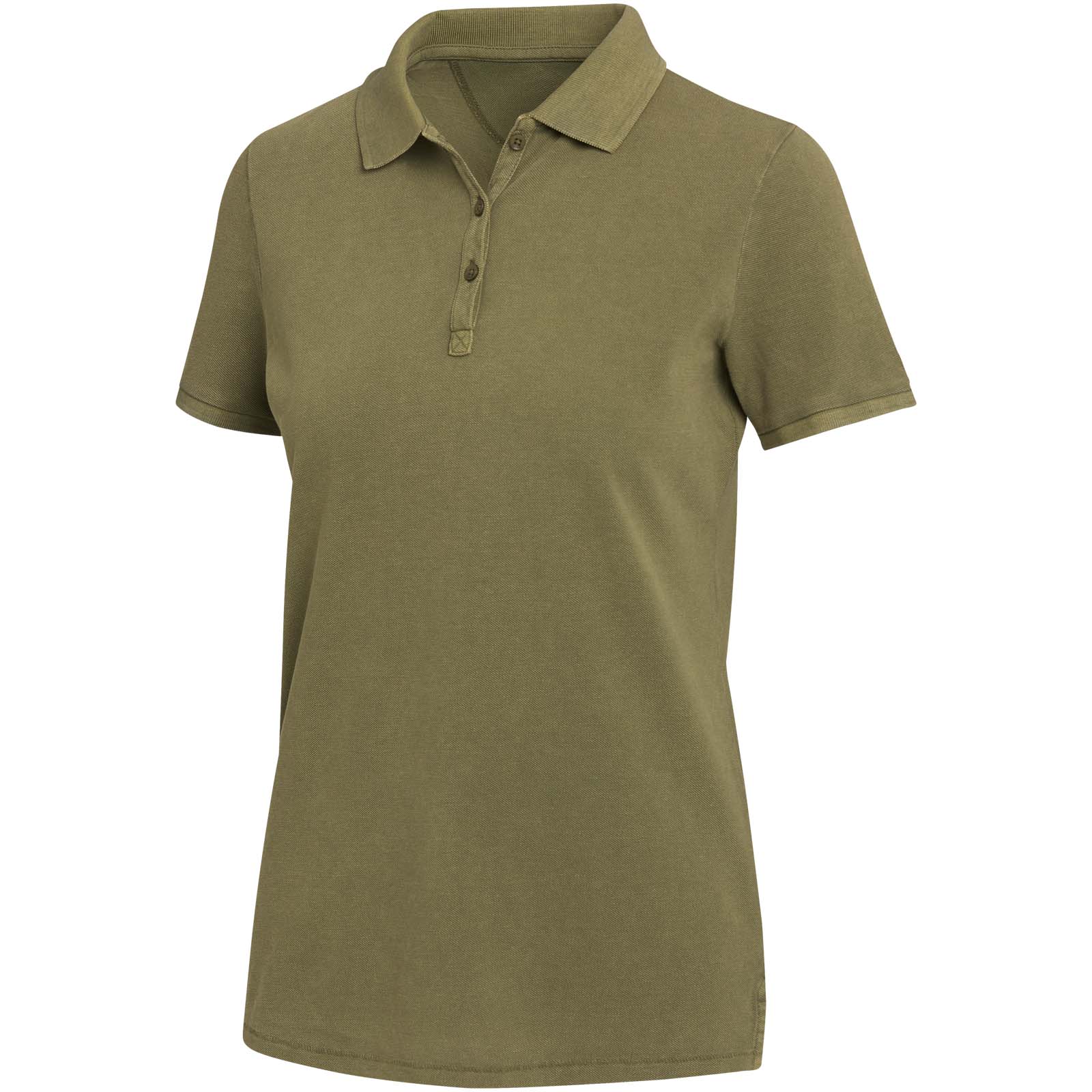 Calgary Poloshirt für Damen im Washed Look, 200 g/m2 waldgrün