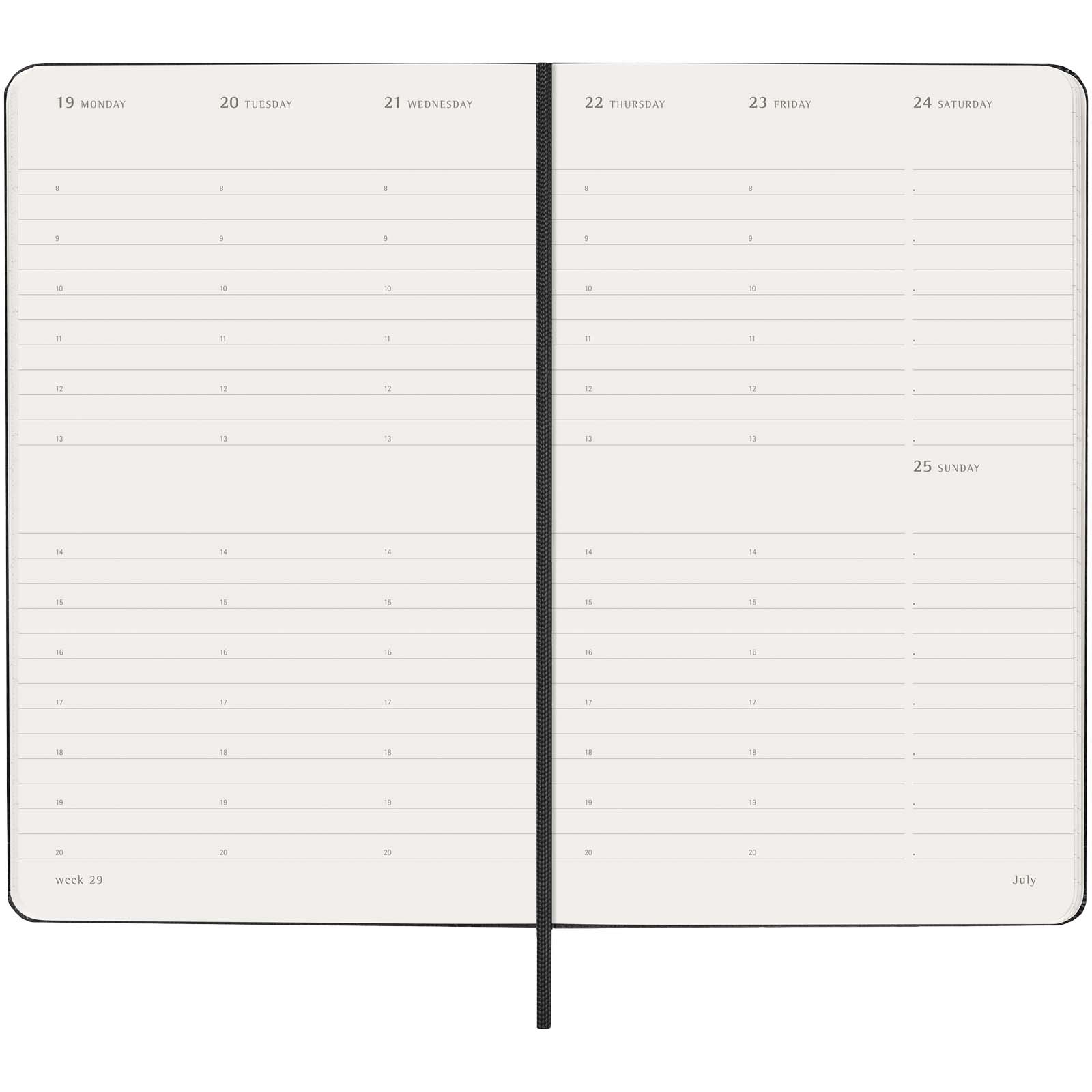Moleskine Hardcover 12 Monate Wochenkalender L vertikal schwarz