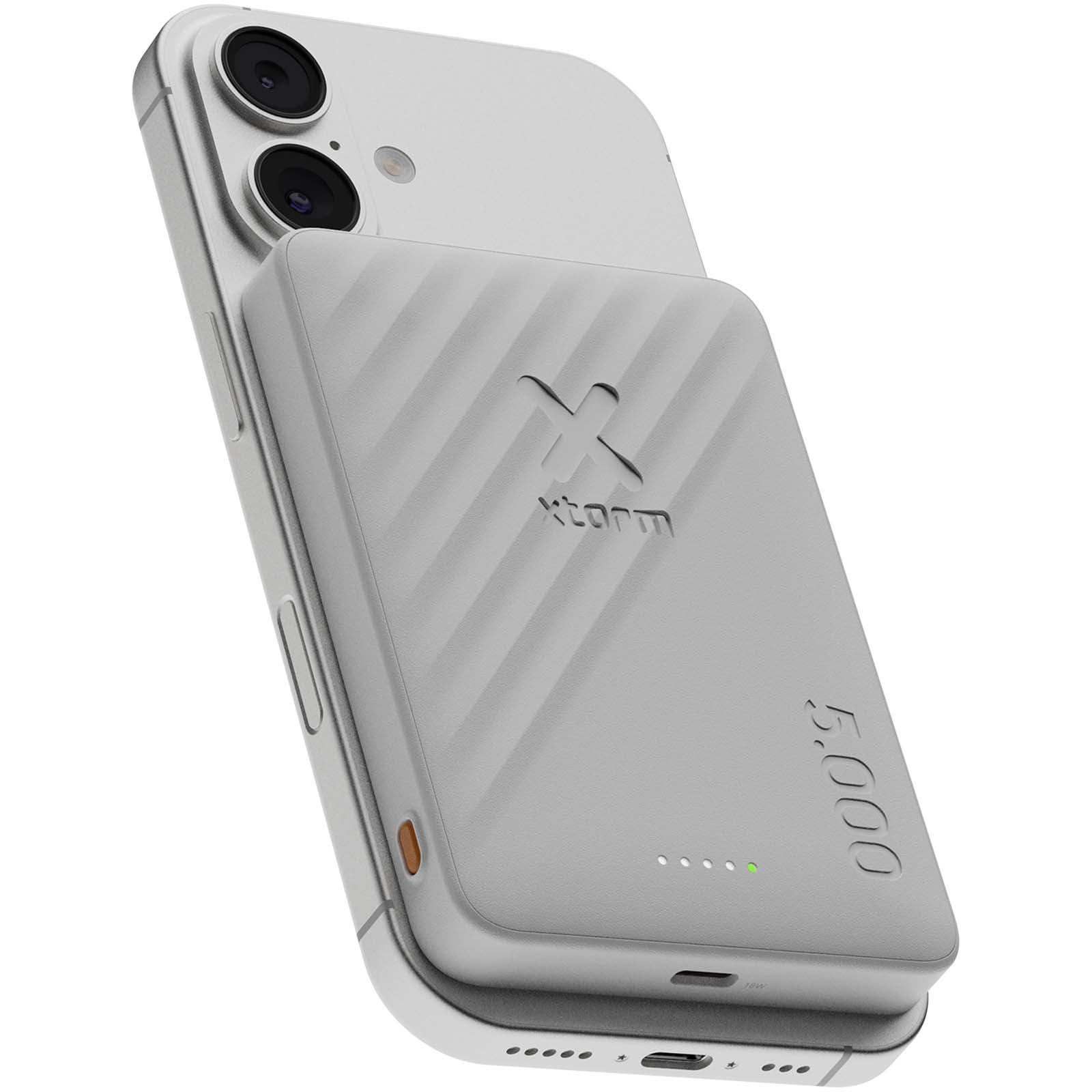 Xtorm Go2 15 W, 5000 mAh kabellose Powerbank weiss