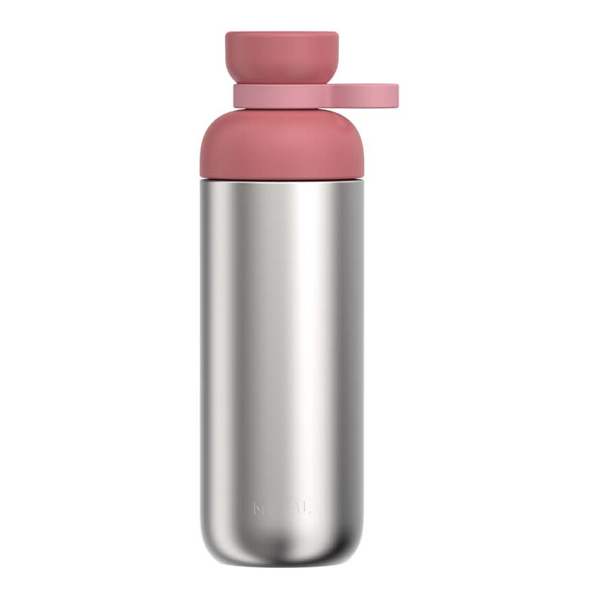 Mepal Vita 700 ml Wasserflasche aus recyceltem Edelstahl (Kohlensäure geeignet) rosa
