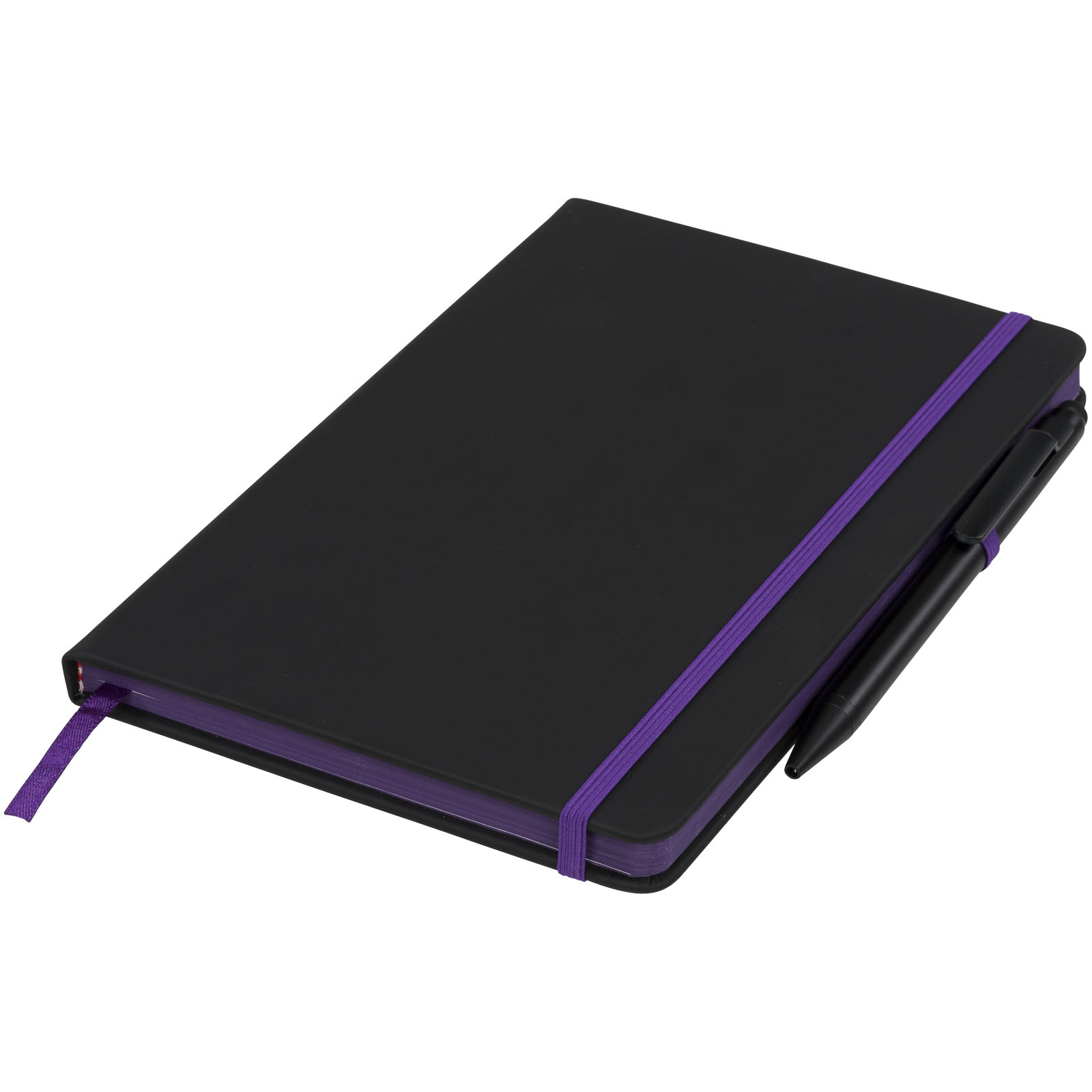 Noir Edge A5 Notizbuch mit farbigem Rand schwarz, lila