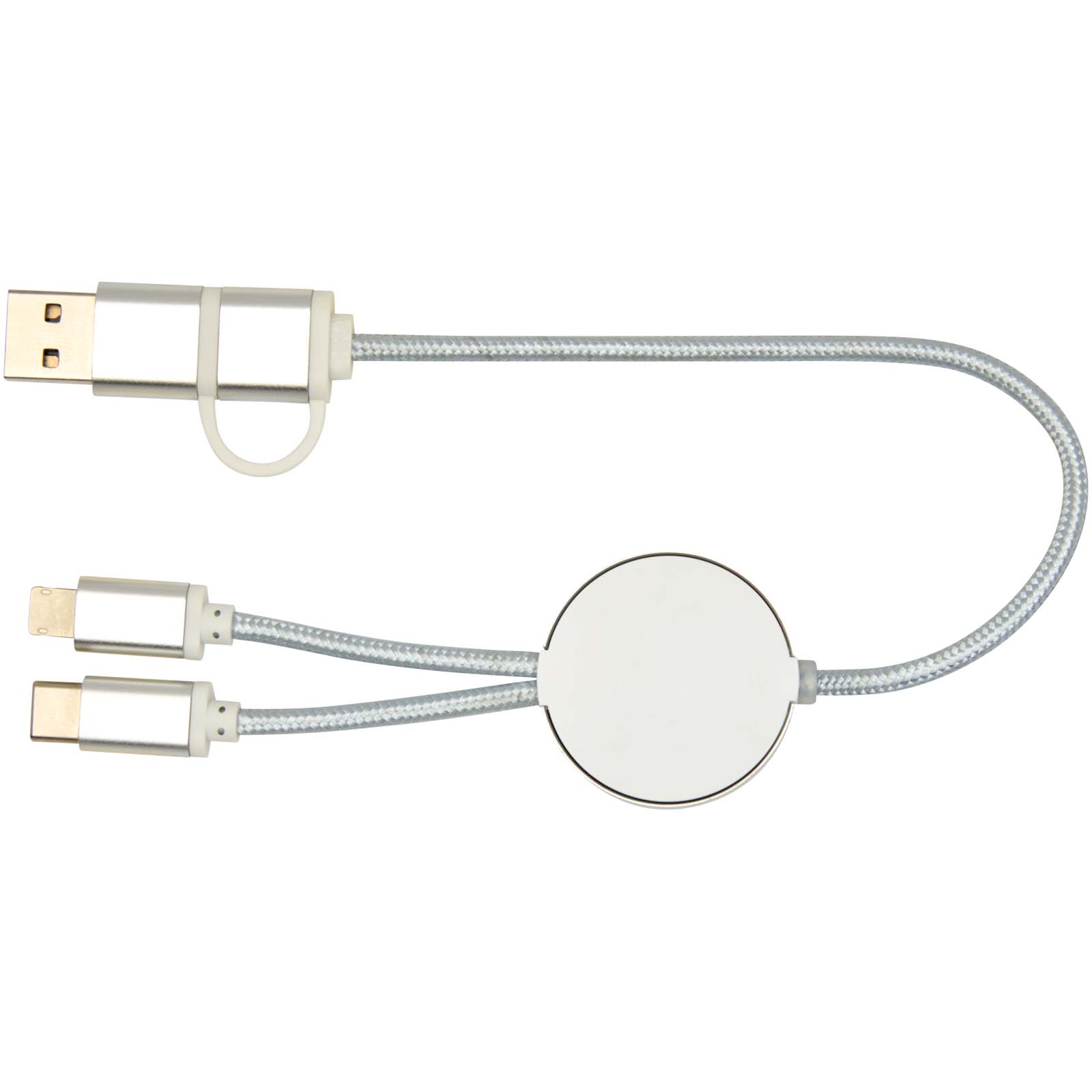 Alasia 30 cm 5-in-1 Kabel aus recyceltem Kunststoff für Datenübertragung und 27W Schnellladung silber