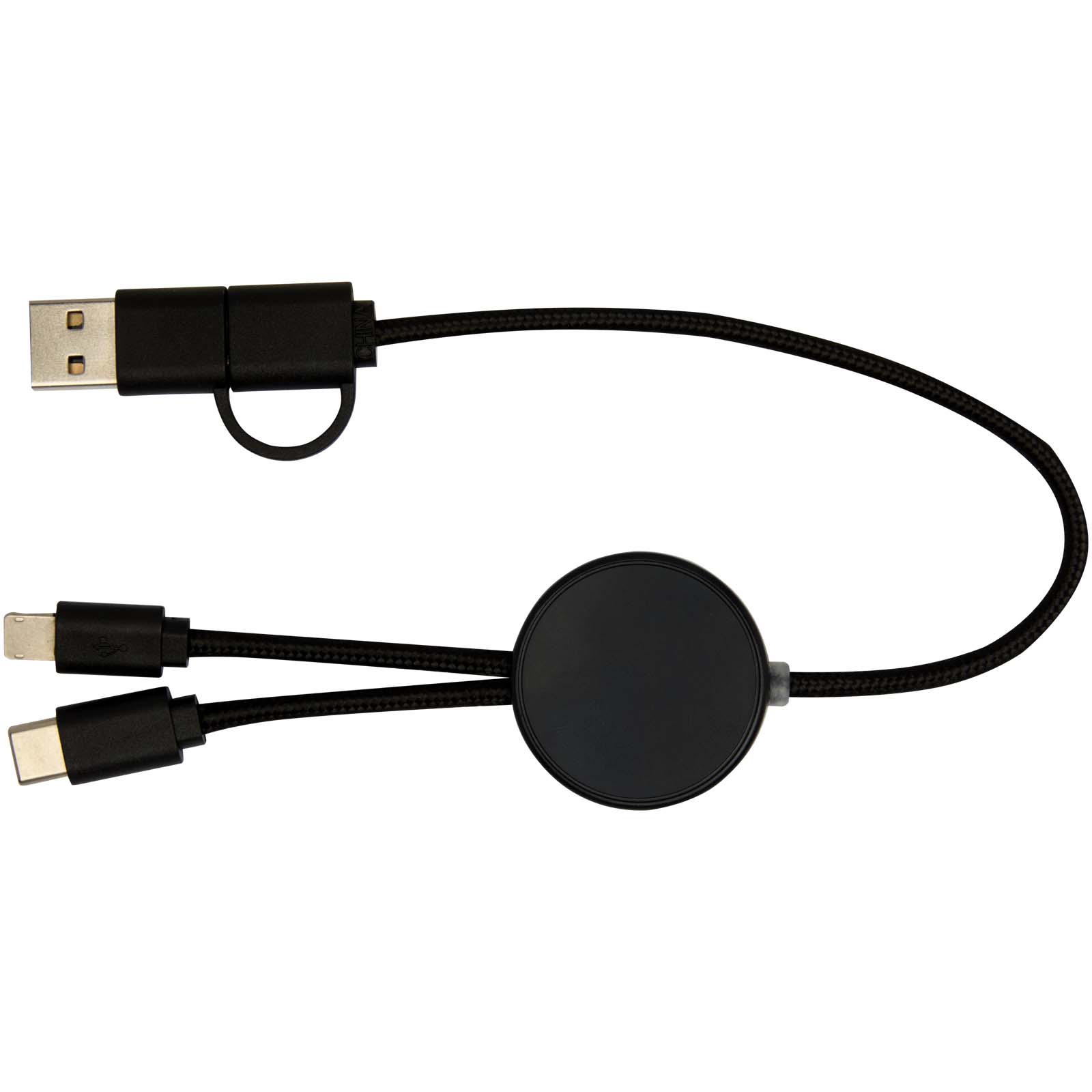 Citala 30 cm 5-in-1 Kabel aus recyceltem Kunststoff für Datenübertragung und 27W Schnellladung schwarz
