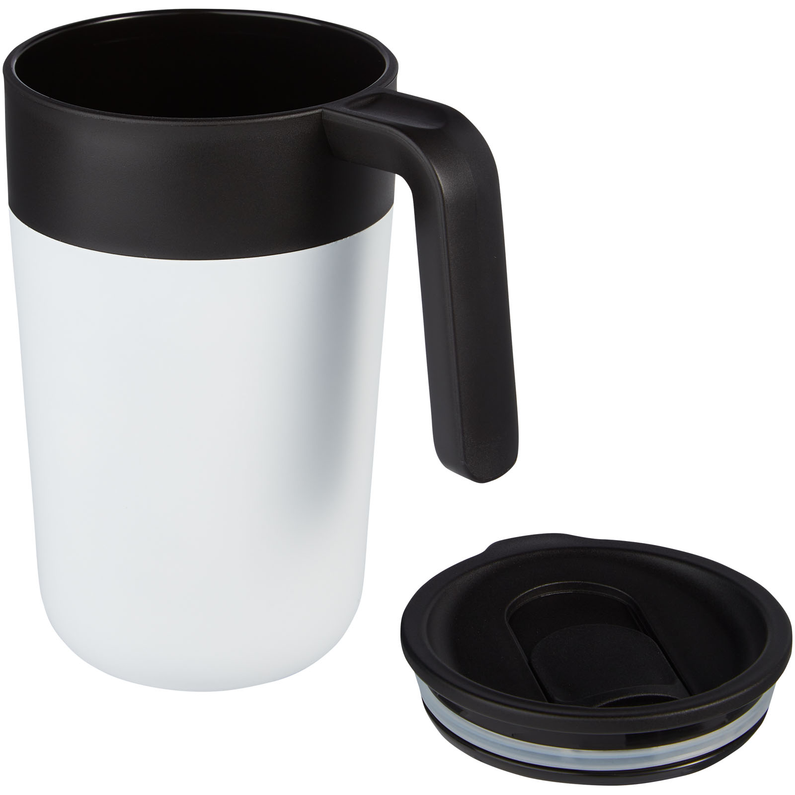 Nordia 400 ml doppelwandiger Becher aus Recyclingmaterial weiss