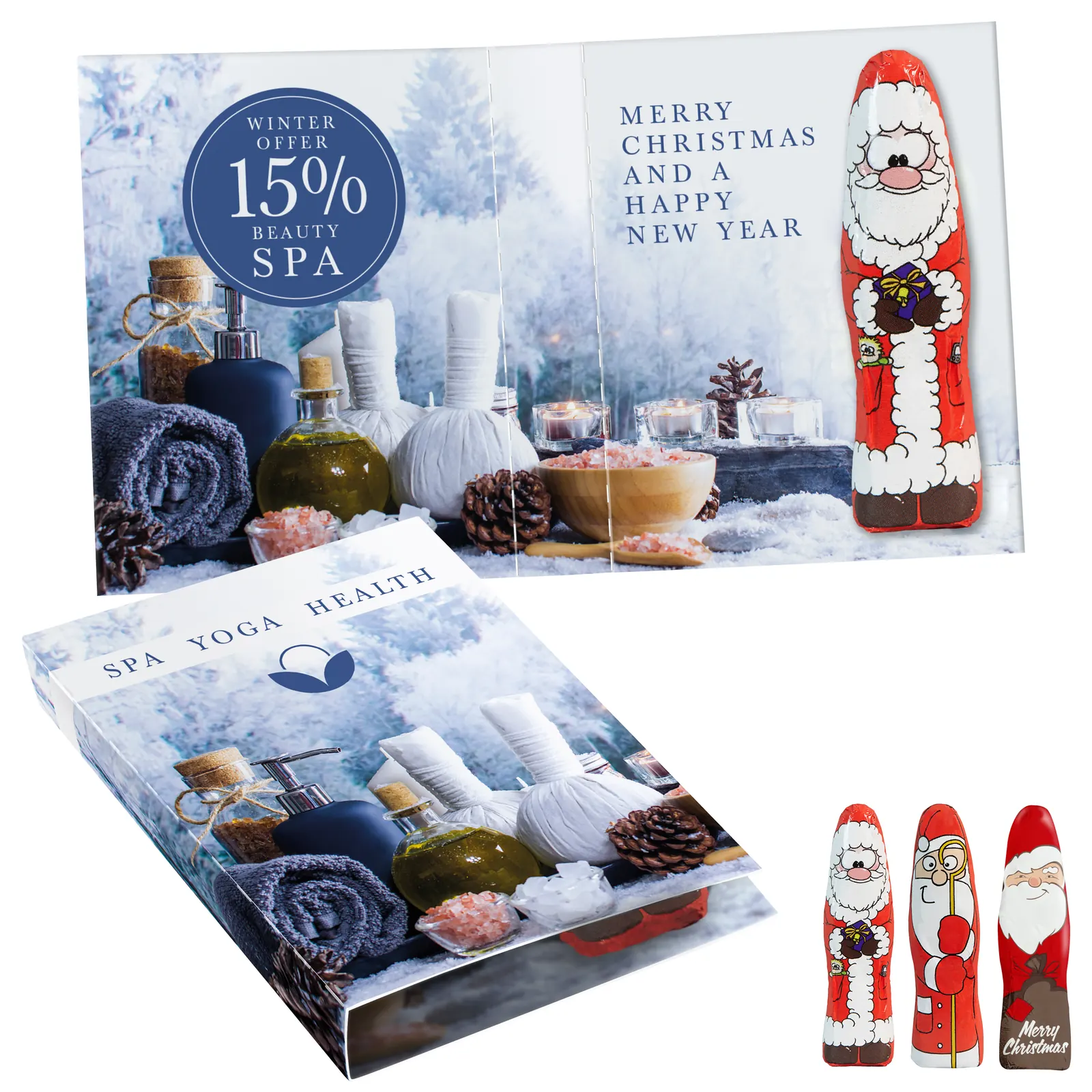 Süßes Briefchen mit Mini Schoki-Weihnachtsmännchen "Standard" - Eigenes Motiv