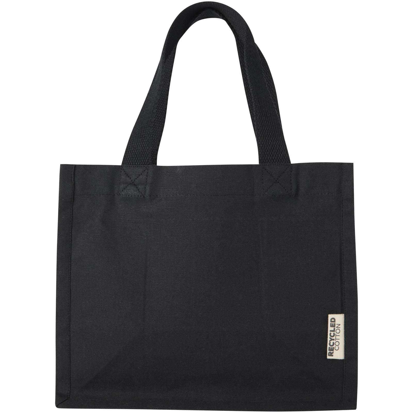 Odessa Mini-Tragetasche mit Bodenfalte aus 220 g/m² GRS Recyclingbaumwolle 9L schwarz