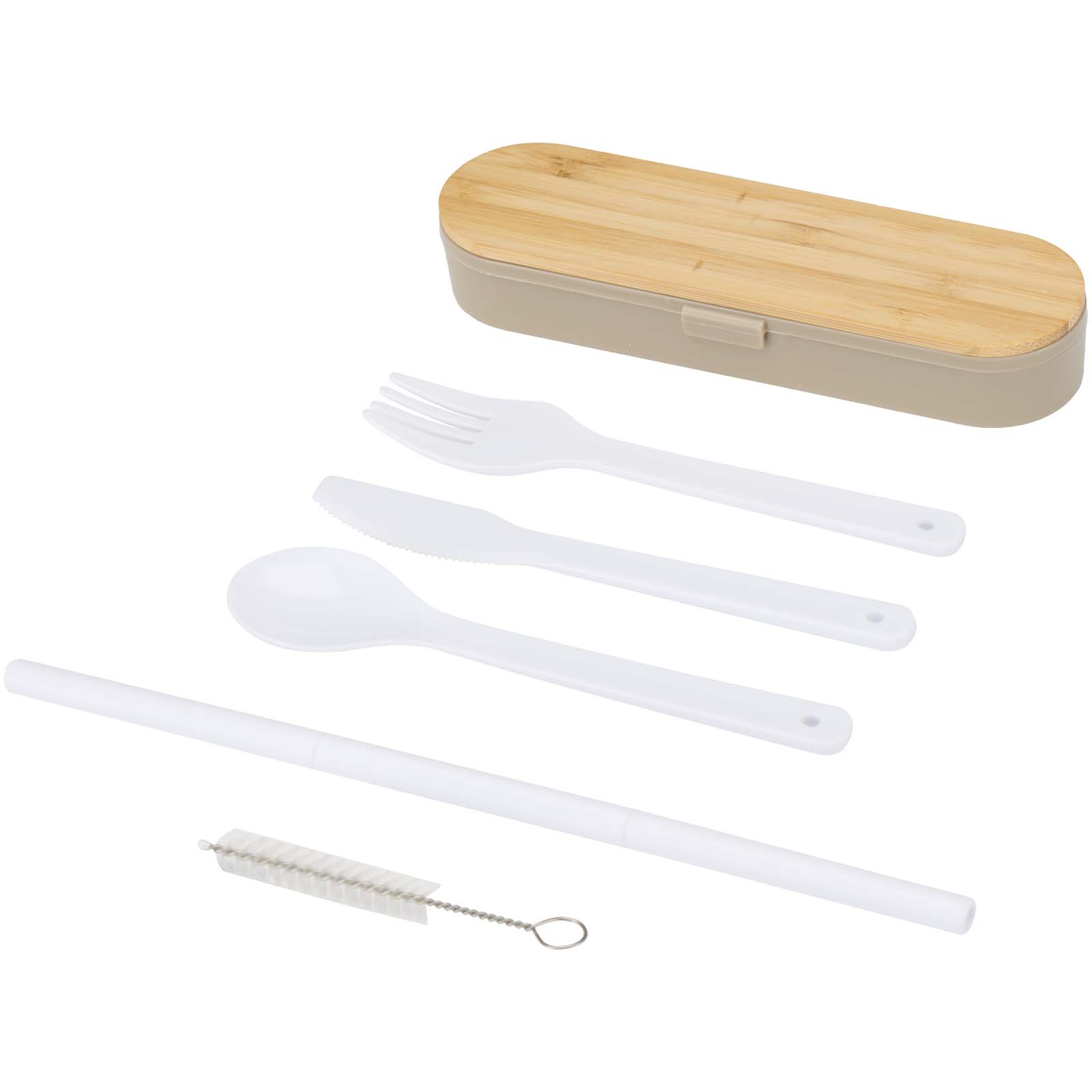 Runa Besteckset mit Bambusdeckel dunkelsand