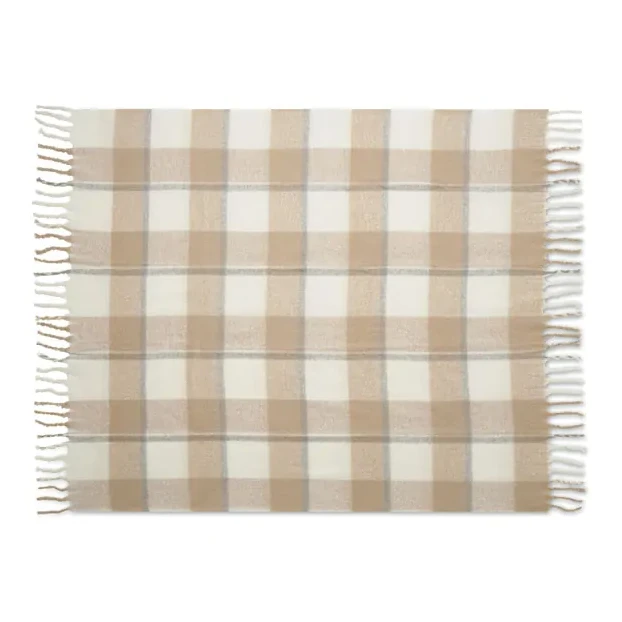Karierte Mohair-Decke