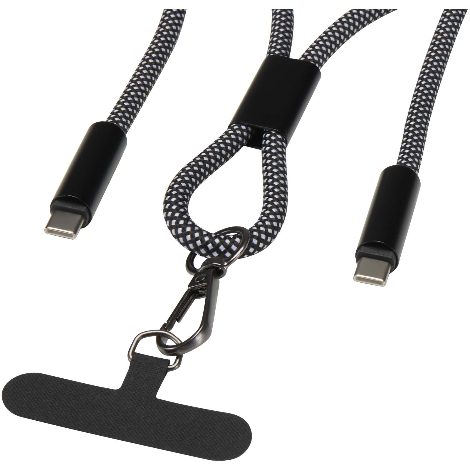 SMART 65W RPET Ladekabel mit Lanyard schwarz