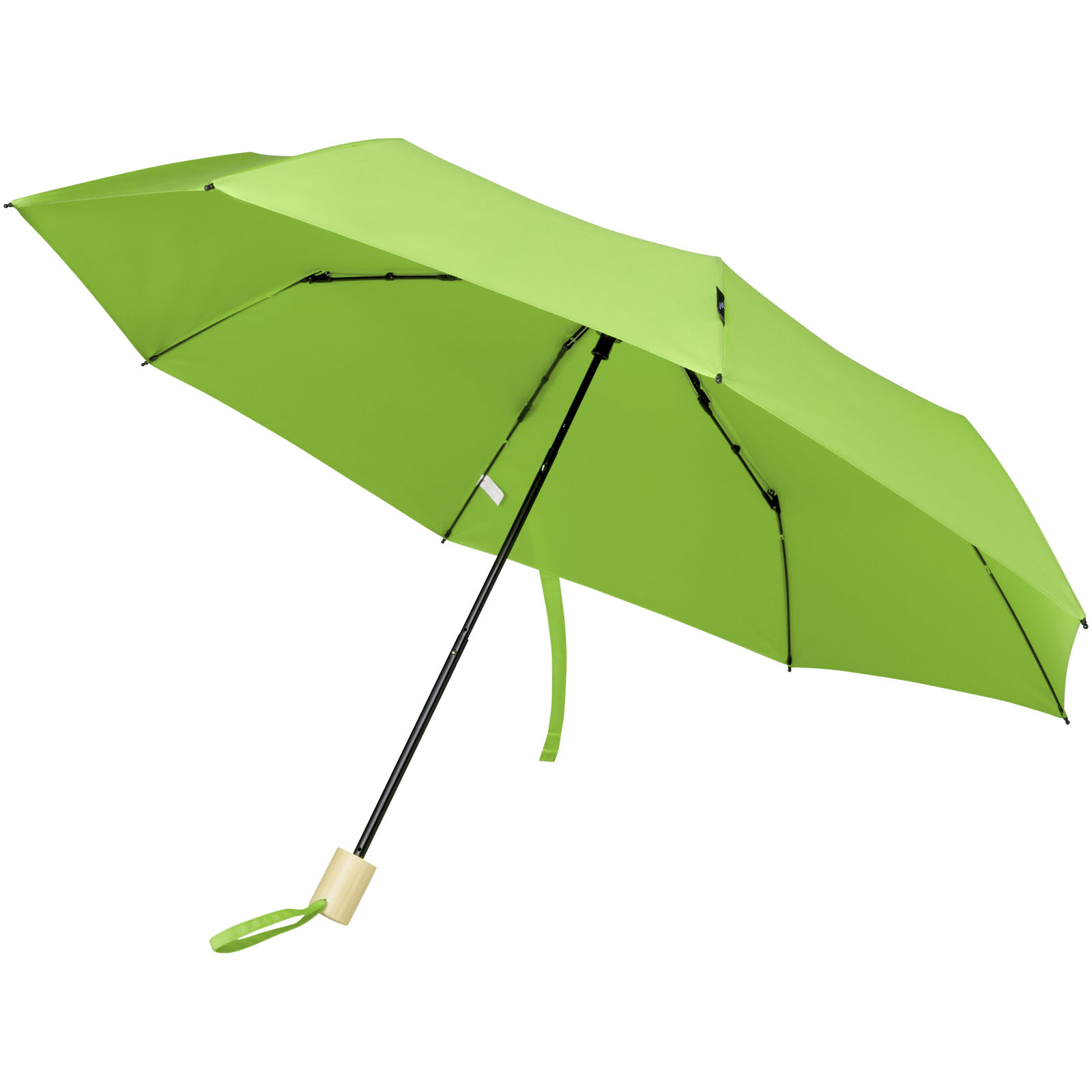 Birgit 21'' faltbarer winddichter Regenschirm aus recyceltem PET Lindgrün