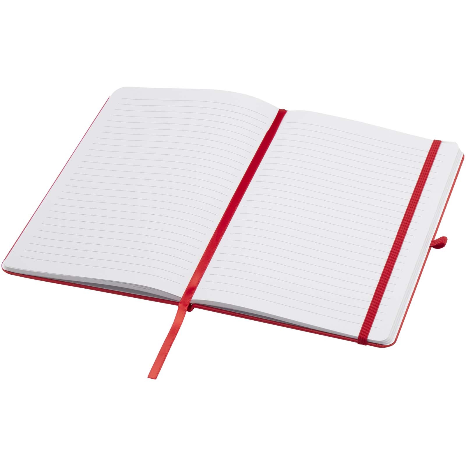 Teak A5 Hardcover Notizbuch, liniert, aus recyceltem Material rot