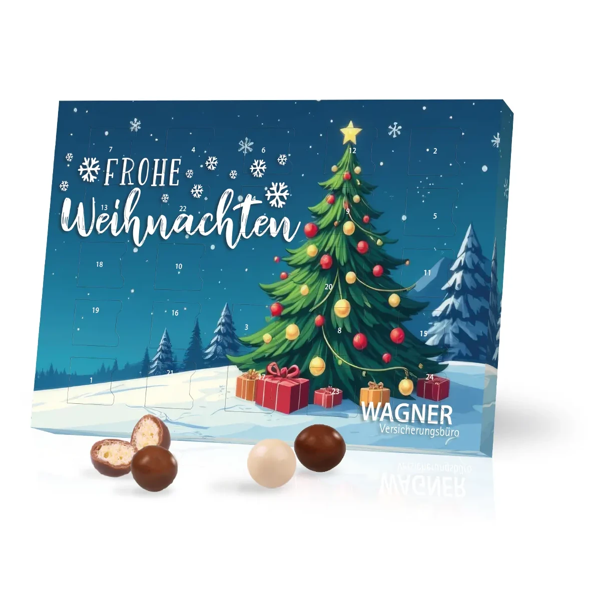 Tisch-Adventskalender mit Brandt Knusperkugeln