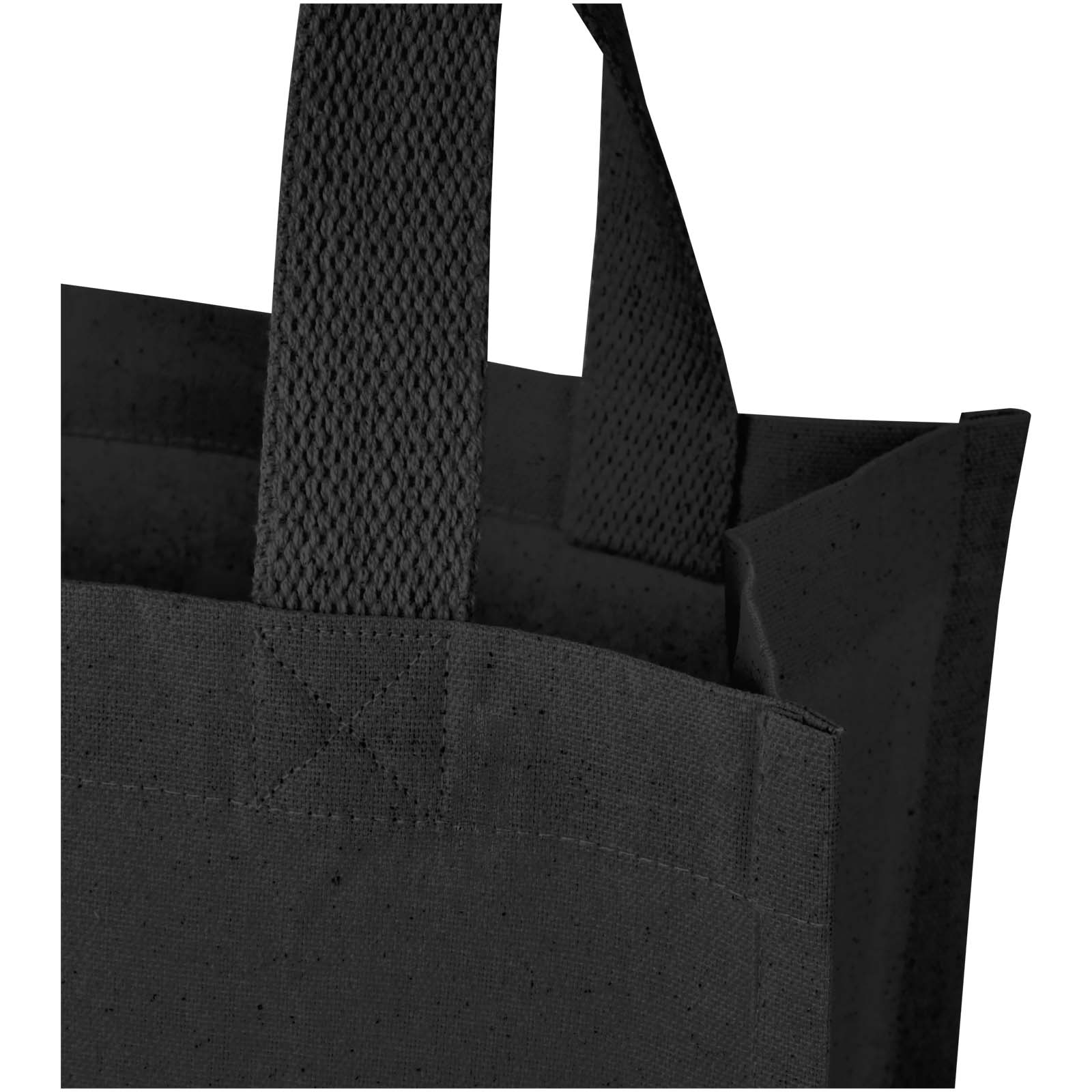 Odessa Mini-Tragetasche mit Bodenfalte aus 220 g/m² GRS Recyclingbaumwolle 9L schwarz