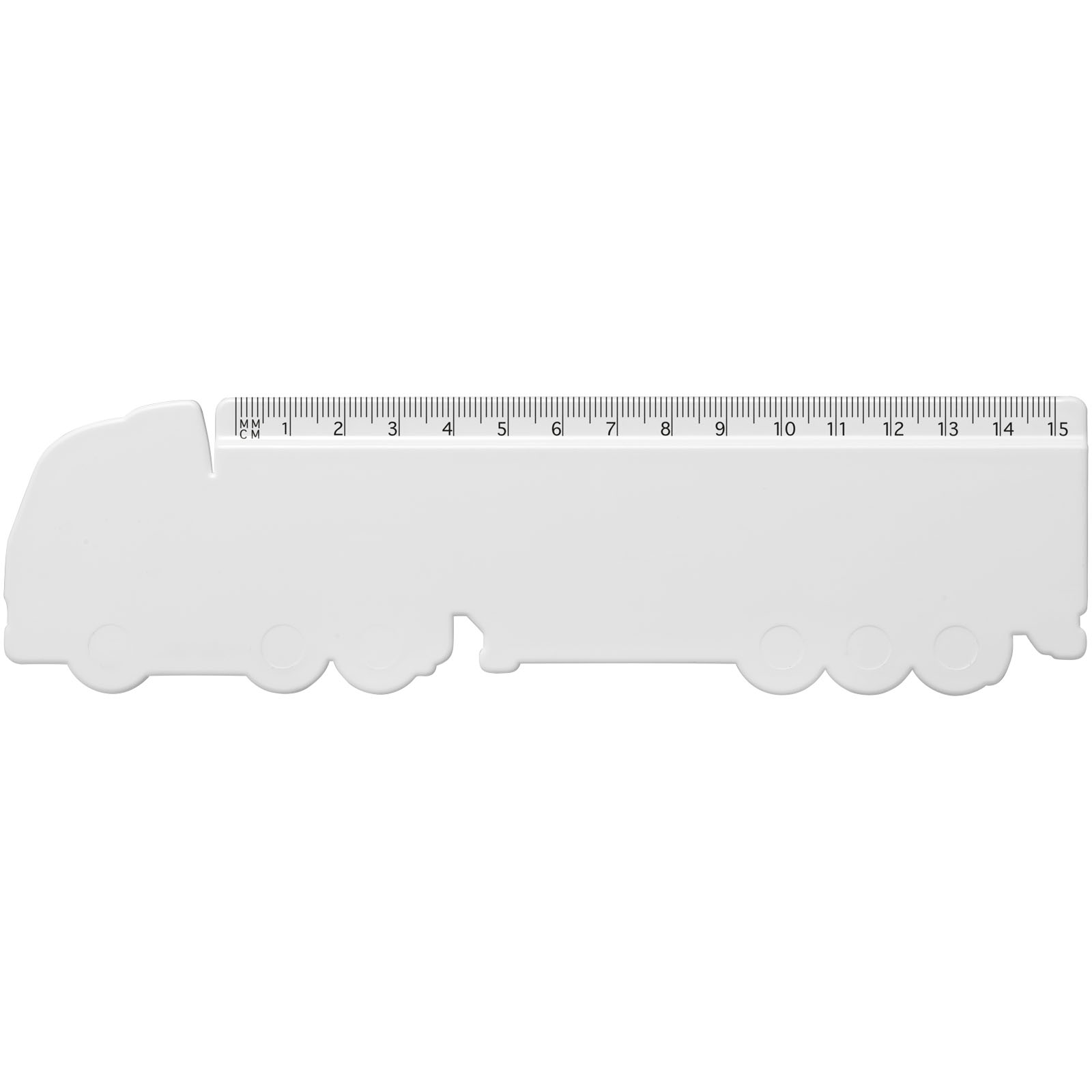 Tait 15 cm LKW-förmiges Lineal aus Recycling-Kunststoff weiss