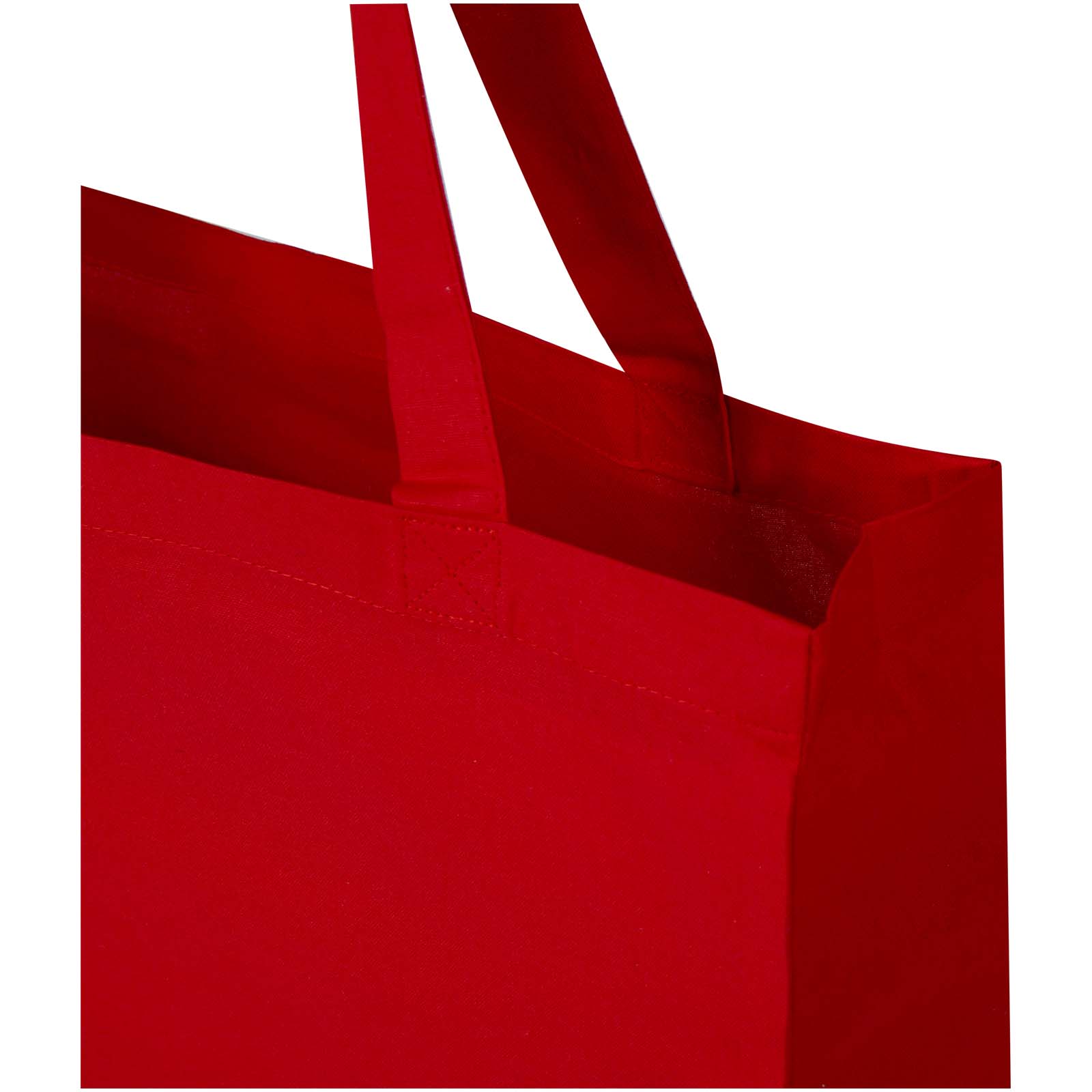 Madras 140 g/m² Baumwoll Tragetasche mit Seitenfalten aus GRS recycelter Baumwolle 12L rot